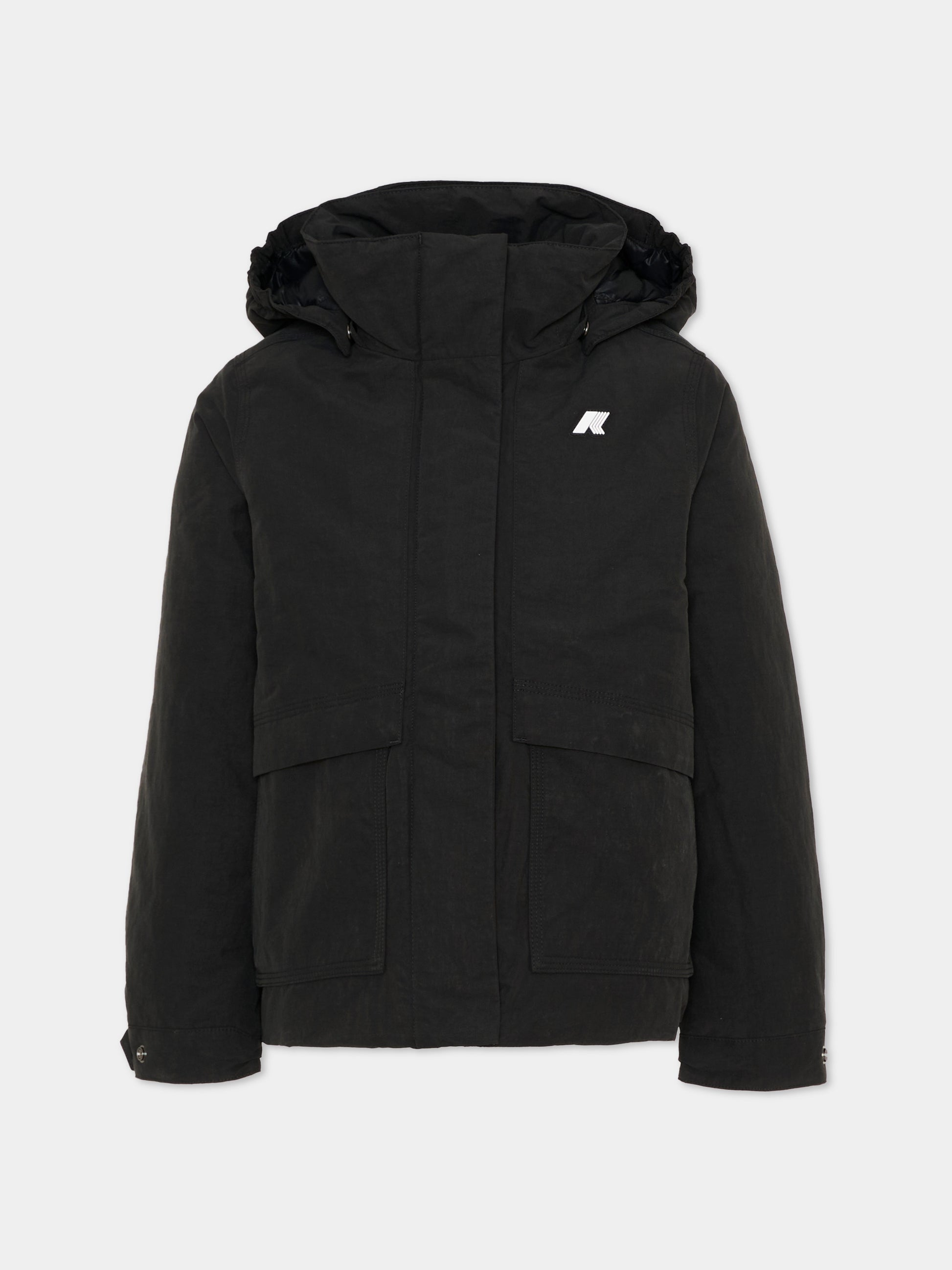 Piumino nero Kali per bambini,K-way,K3135NW USY