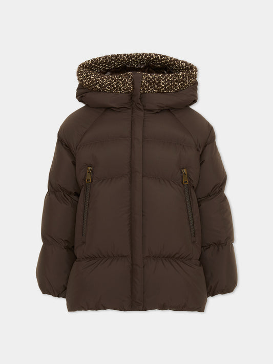 Piumino marrone Duilla per bambina,Moncler Kids,L2954 1A00102 597YW 258