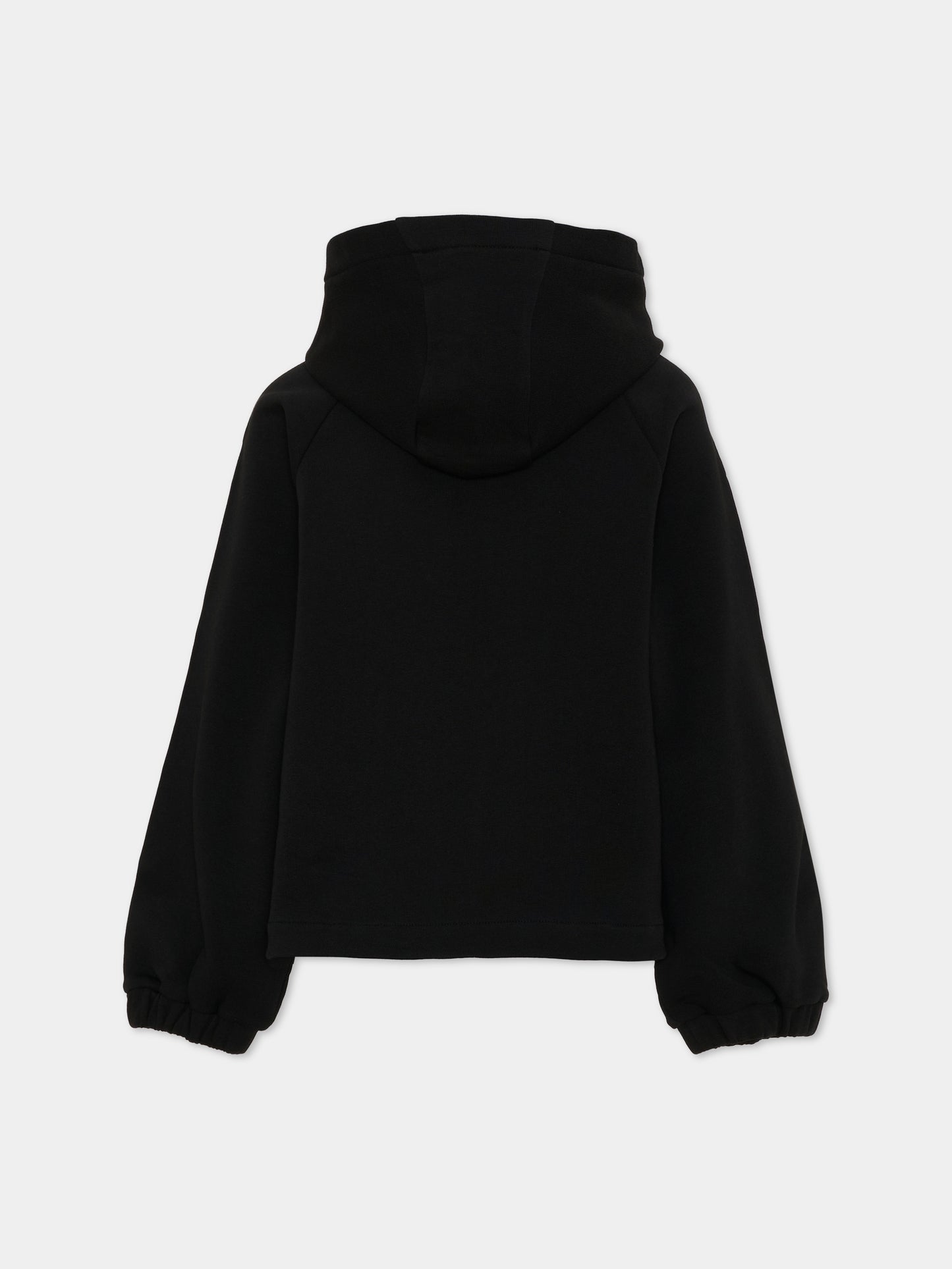 Felpa con cappuccio nero per bambina logo,Moncler Kids,L2954 8G00033 899PS 999