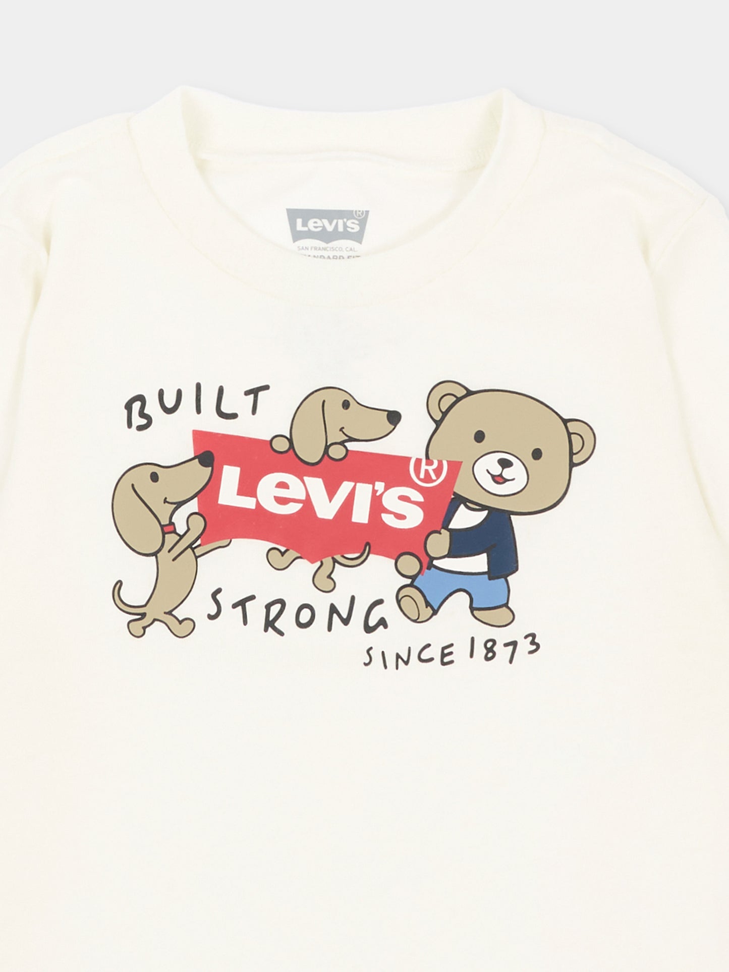 T-shirt a manica lunga avorio logo per neonati,Levi's Kids,6ER765 W0E