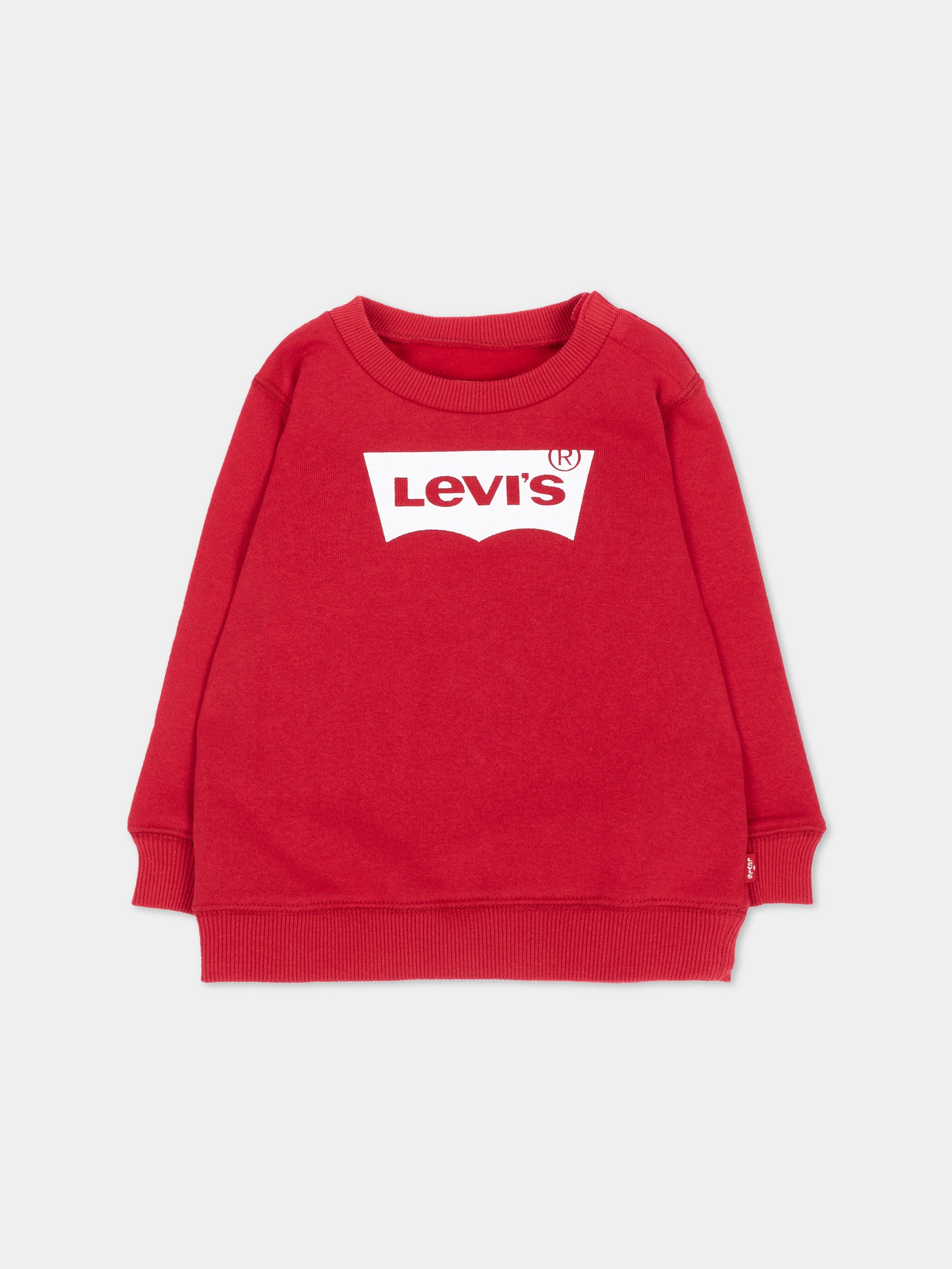 Felpa rossa per neonato con logo,Levi's Kids,6E9079 R1R