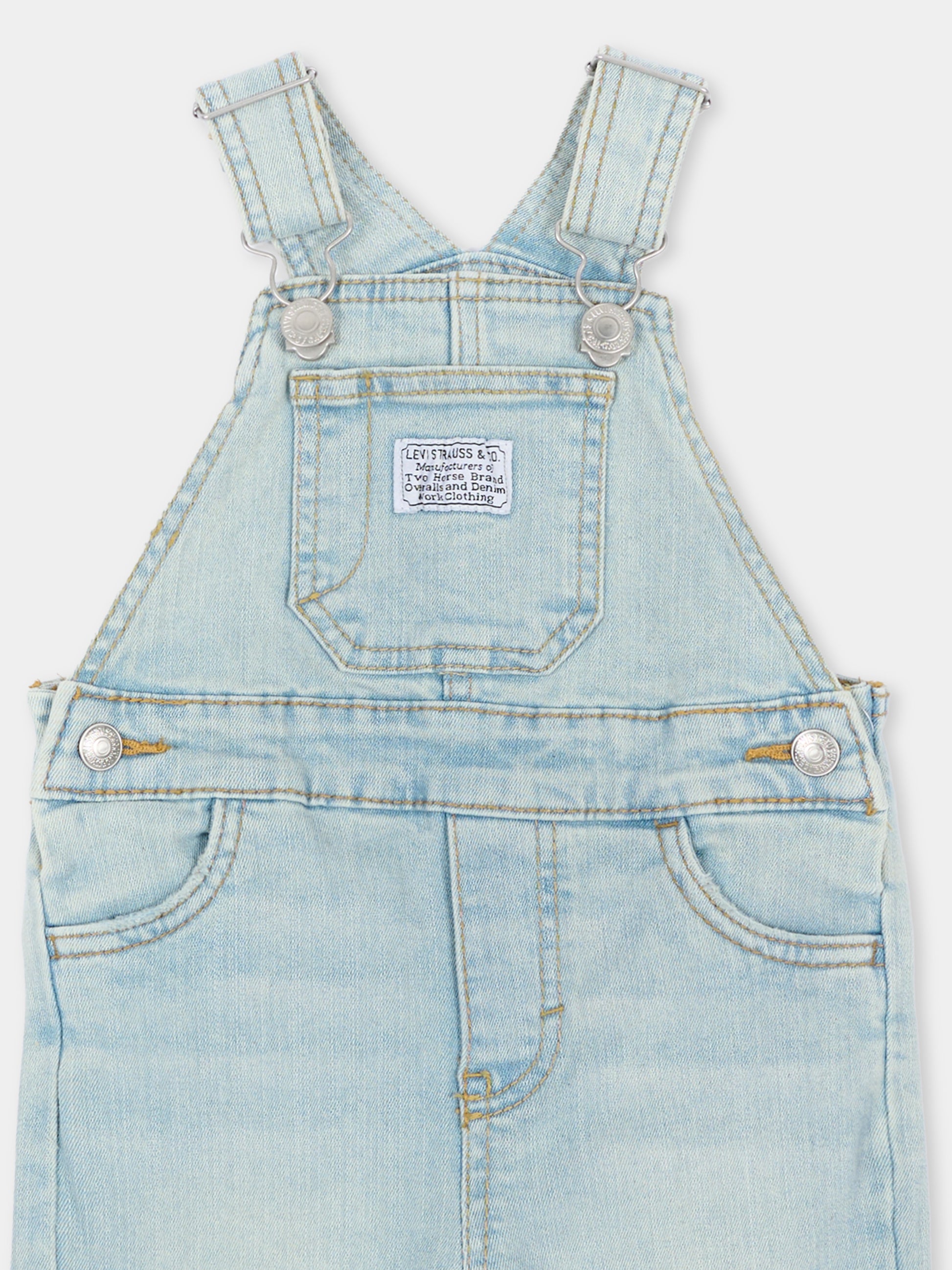 Salopette denim chiaro per neonati,Levi's Kids,6ER544 L6Z