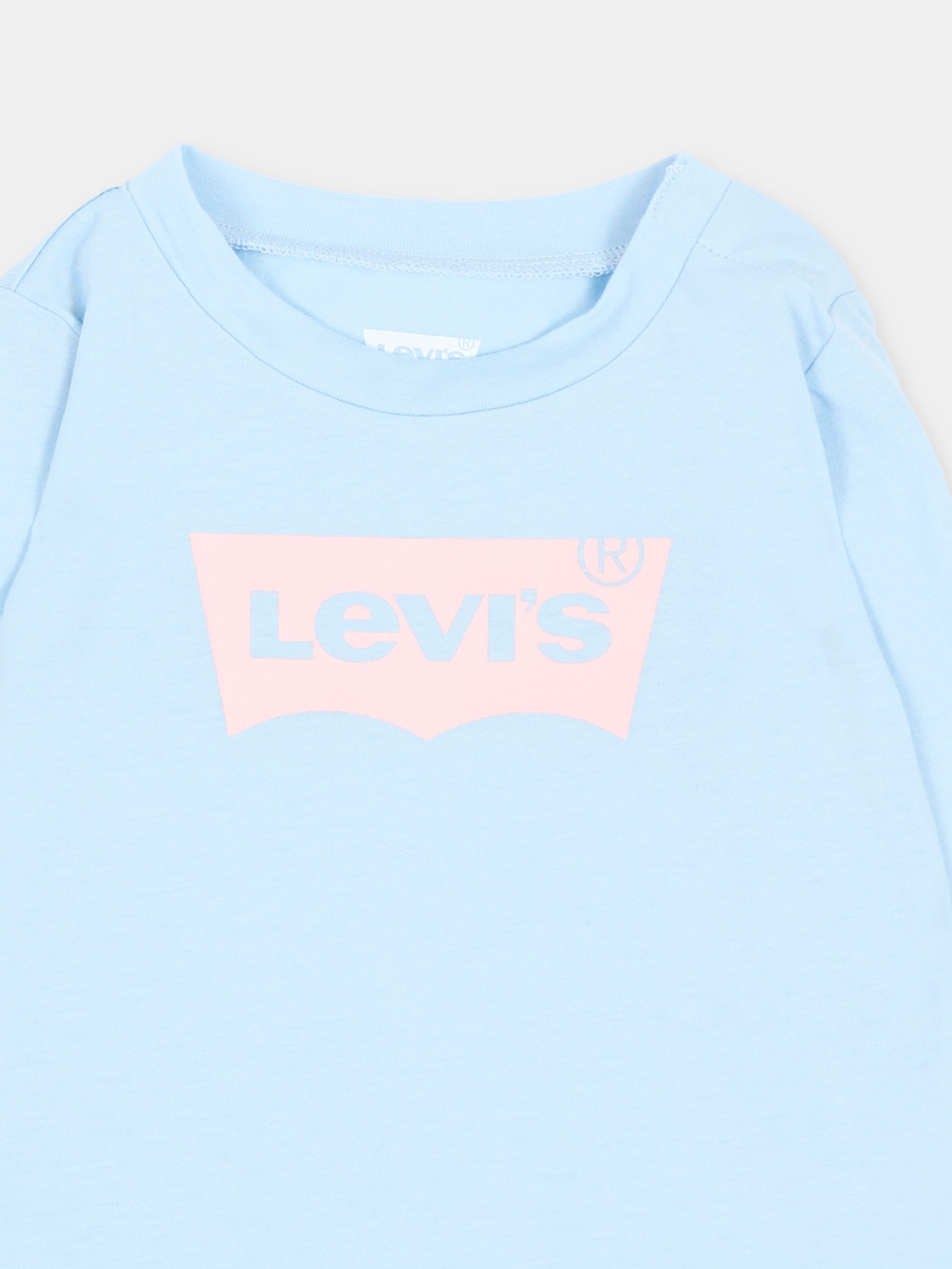 T-shirt a manica lunga celeste per neonata,Levi's Kids,1EA643 C6T