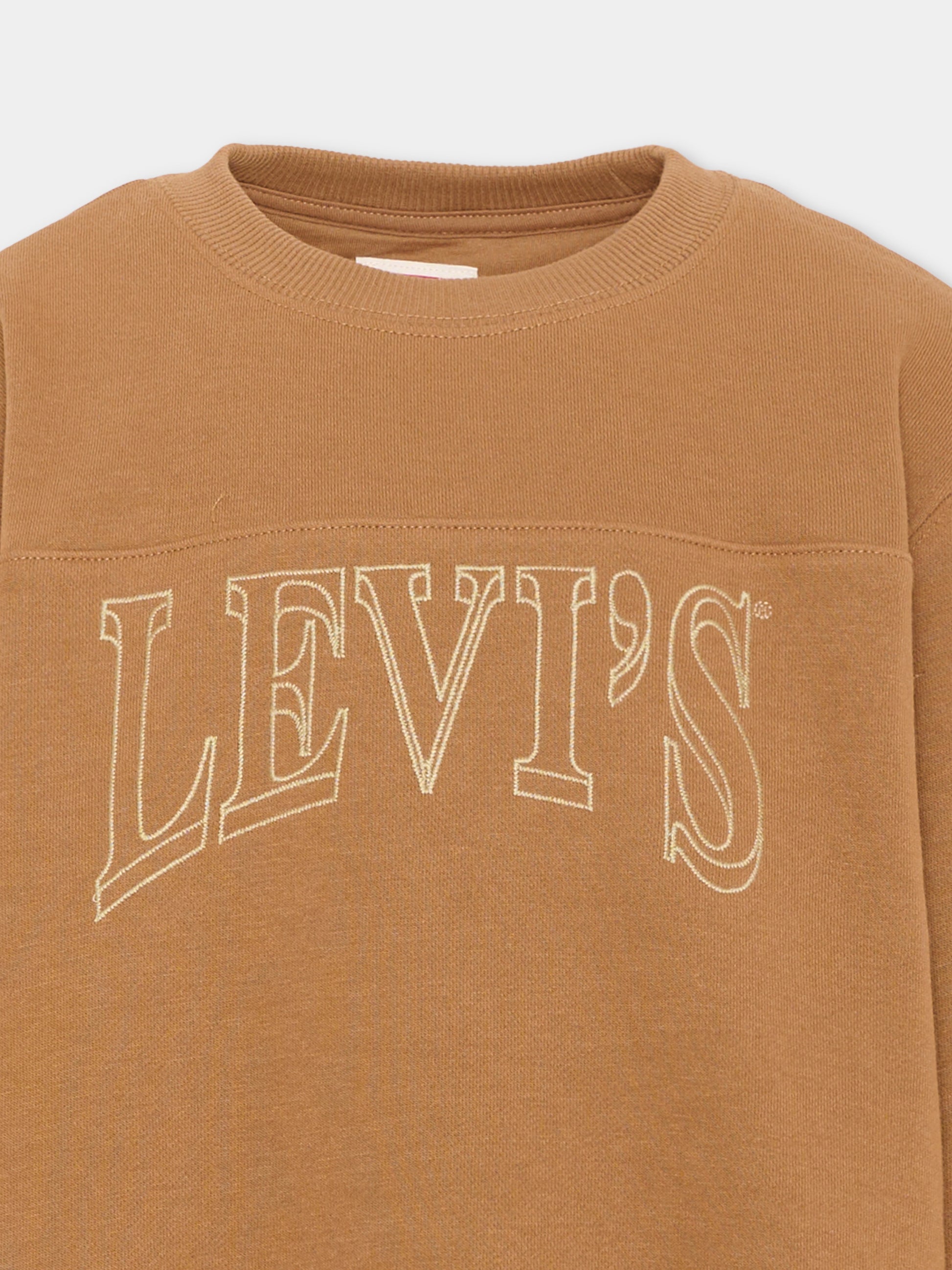Maglione marrone per bambino logo,Levi's Kids,9ER338 XBJ