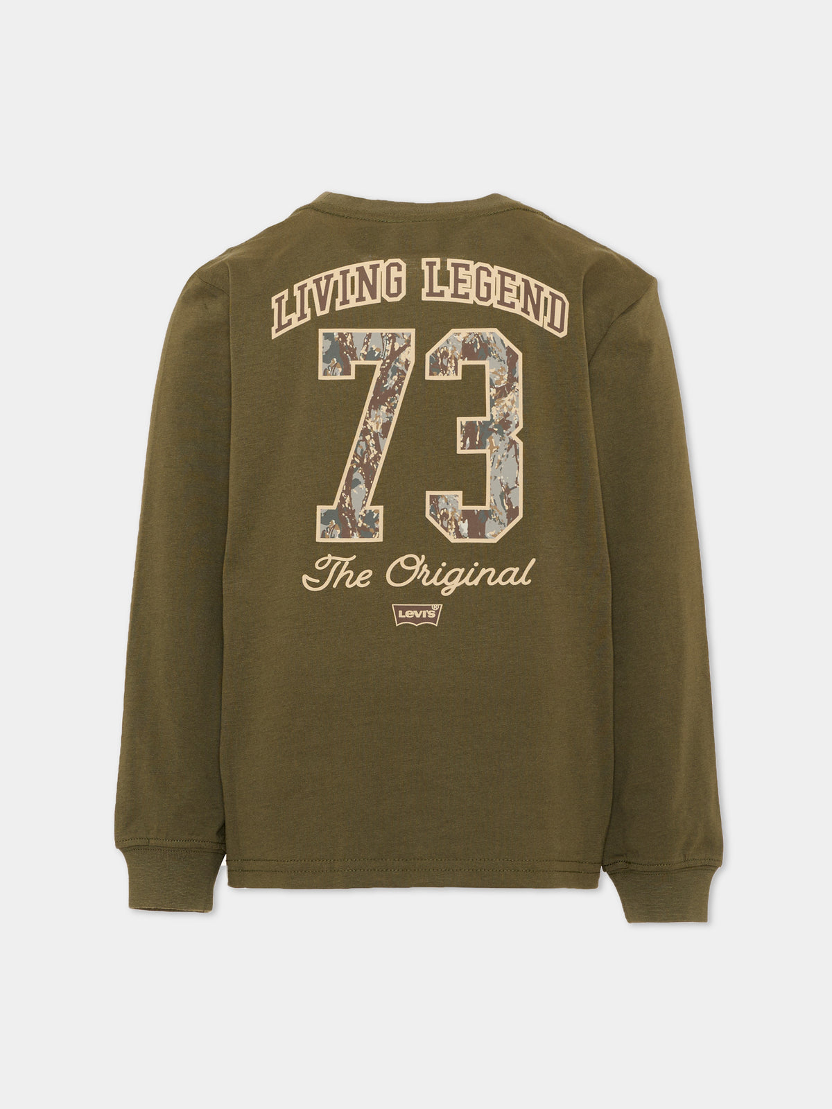 T-shirt a manica lunga verde per bambino con logo,Levi's Kids,9ER448 E3V