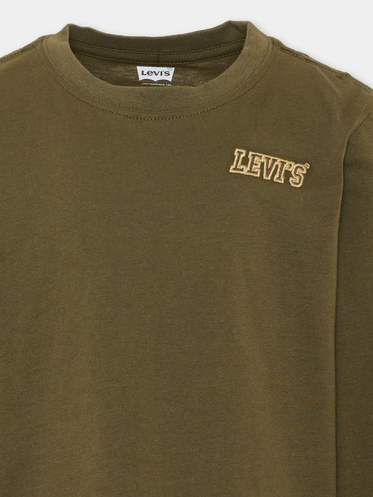 T-shirt a manica lunga verde per bambino con logo,Levi's Kids,9ER448 E3V