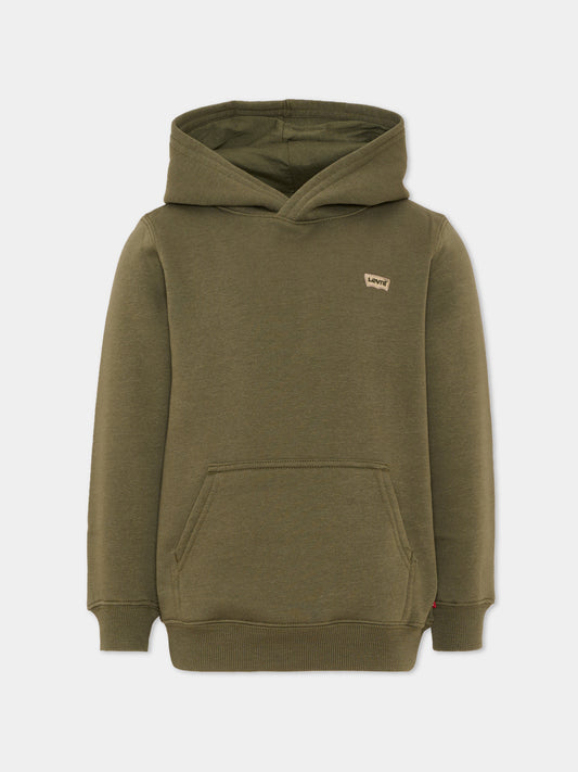 Felpa con cappuccio verde oliva per bambino,Levi's Kids,9EL452 E3V