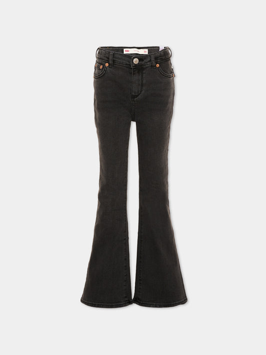 Jeans nero per bambina svasato,Levi's Kids,4EG970 DCN