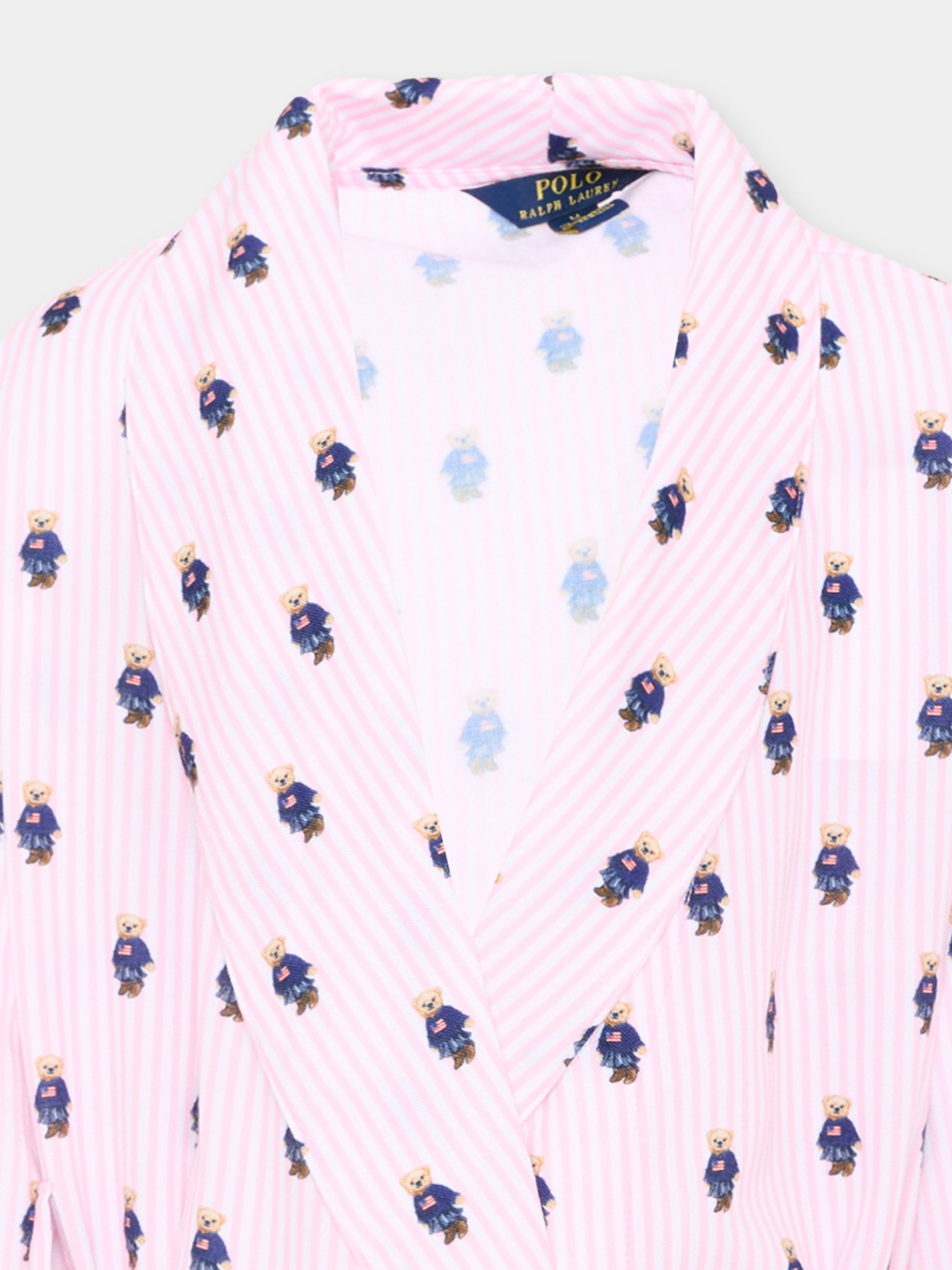 Vestaglie rosa per bambina a righe,Ralph Lauren Kids,4P0033 ADG