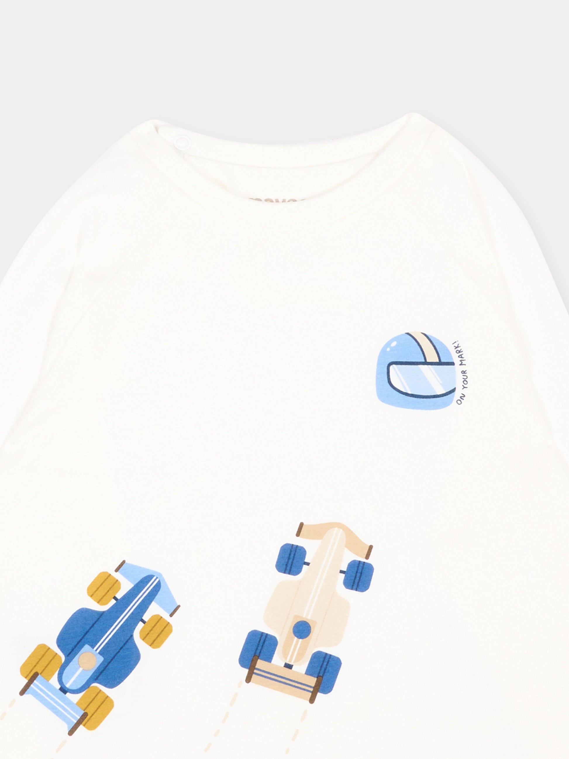 T-Shirt avorio per neonato con macchinine,Mayoral,2007 078