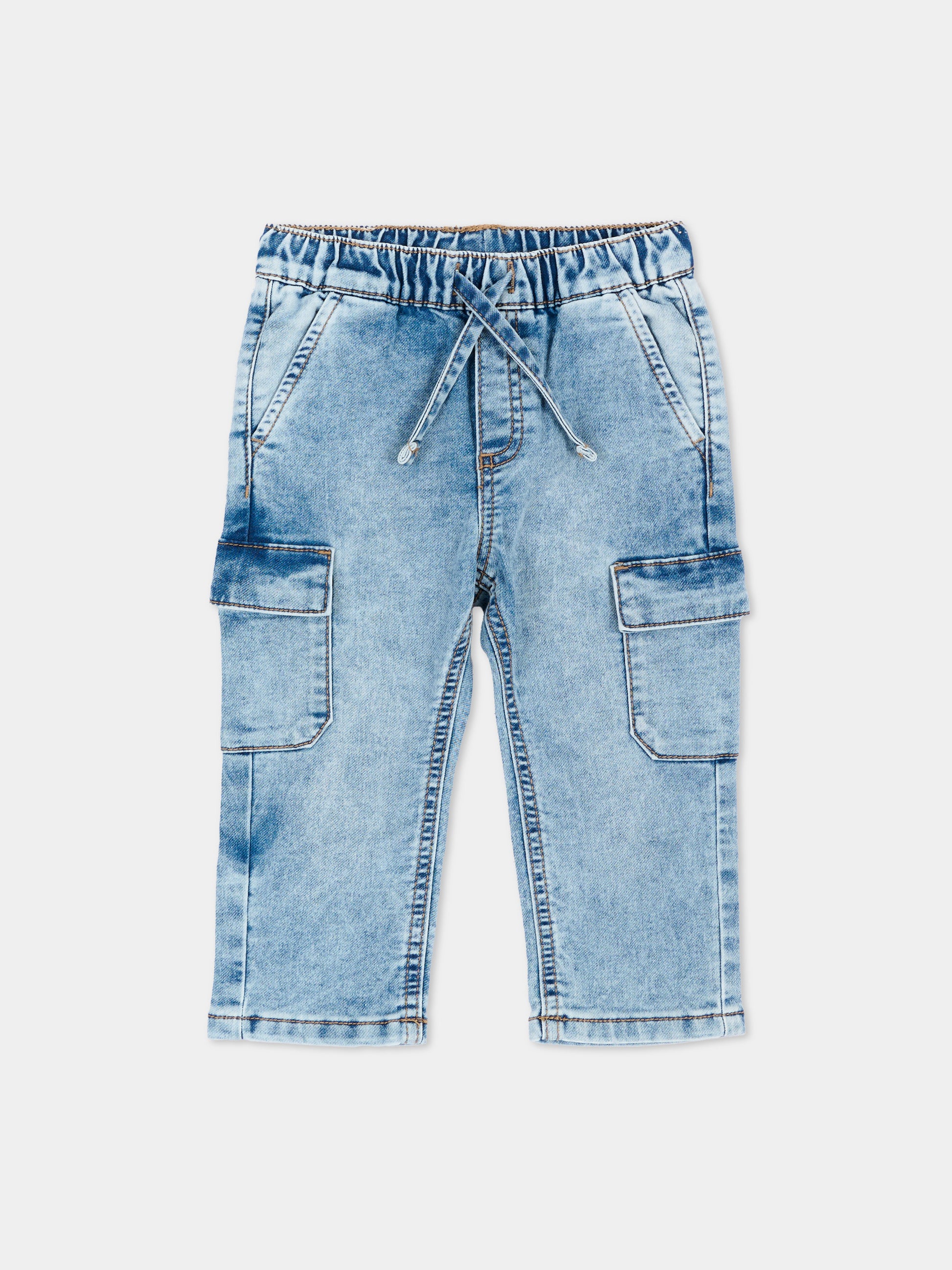 Jeans denim per neonato con patch logo,Mayoral,2540 010
