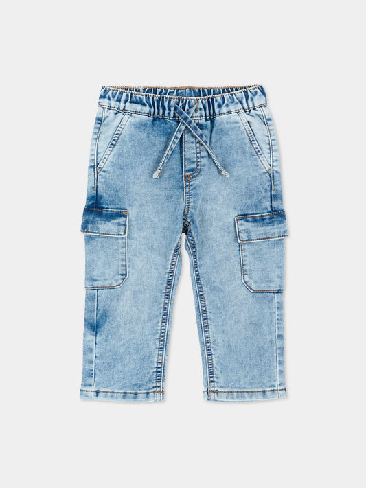 Jeans denim per neonato con patch logo,Mayoral,2540 010