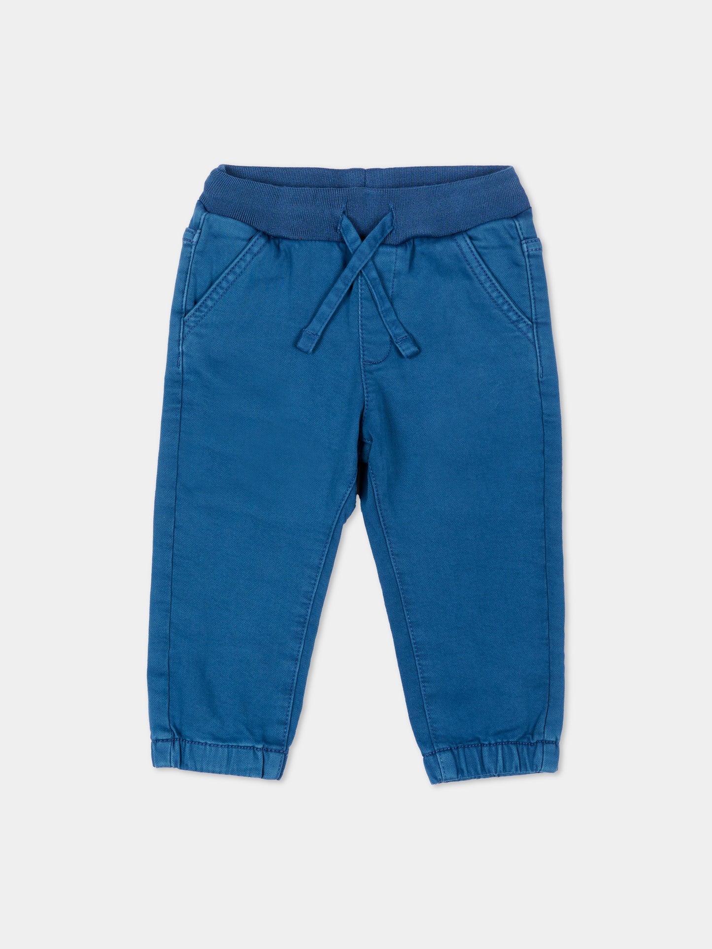 Pantaloni casual azzurro per neonato con logo,Mayoral,2541 055