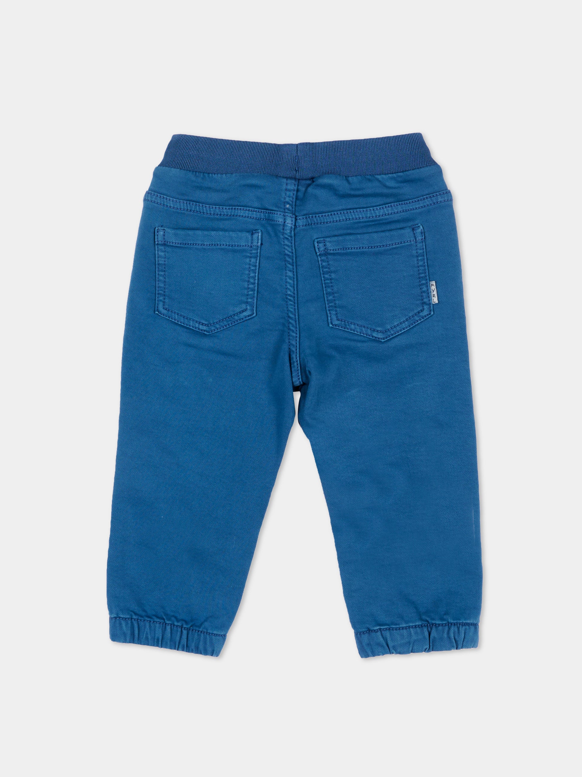 Pantaloni casual azzurro per neonato con logo,Mayoral,2541 055
