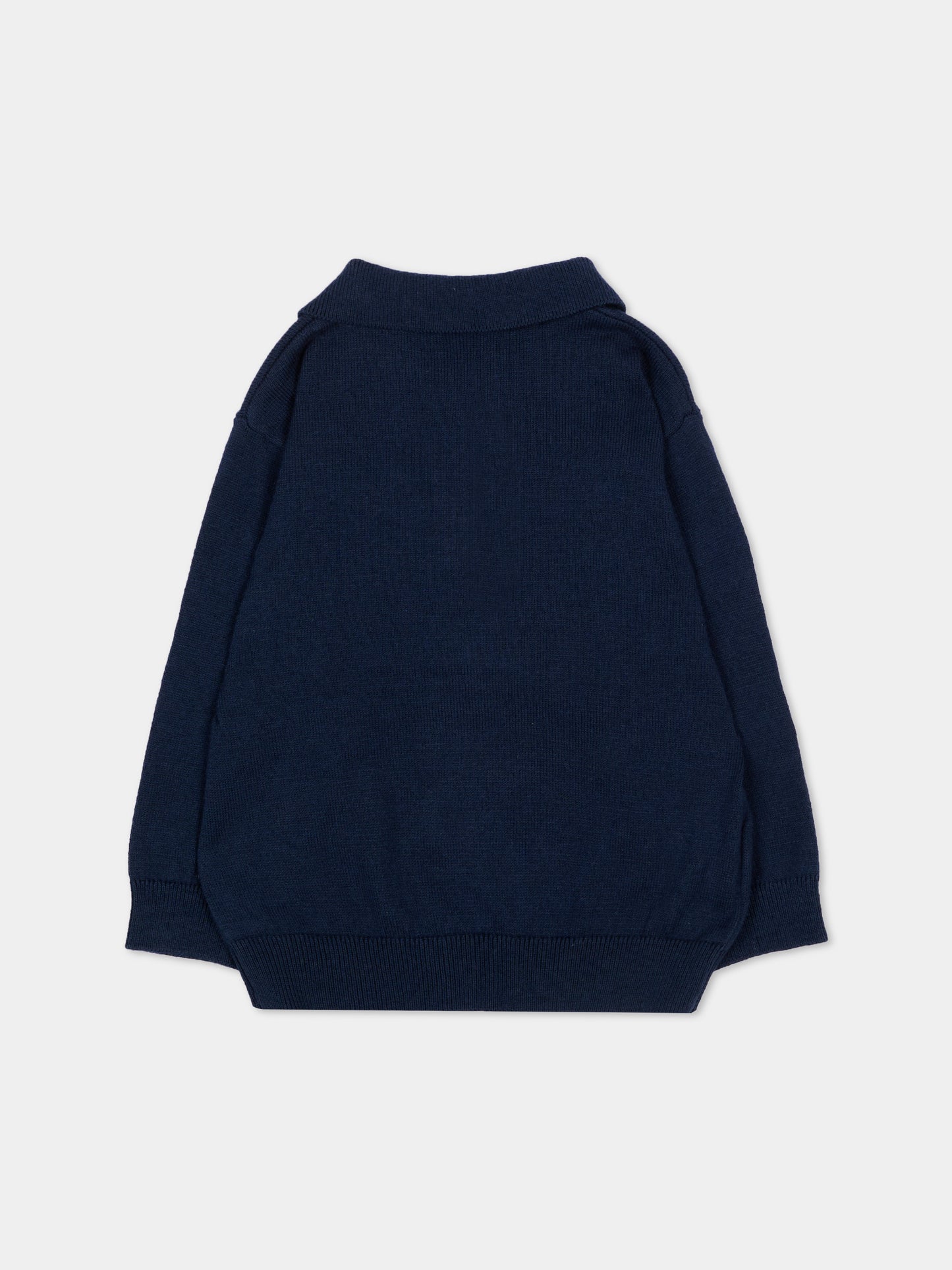 Polo blu per neonato in maglia,Mayoral,2104 035