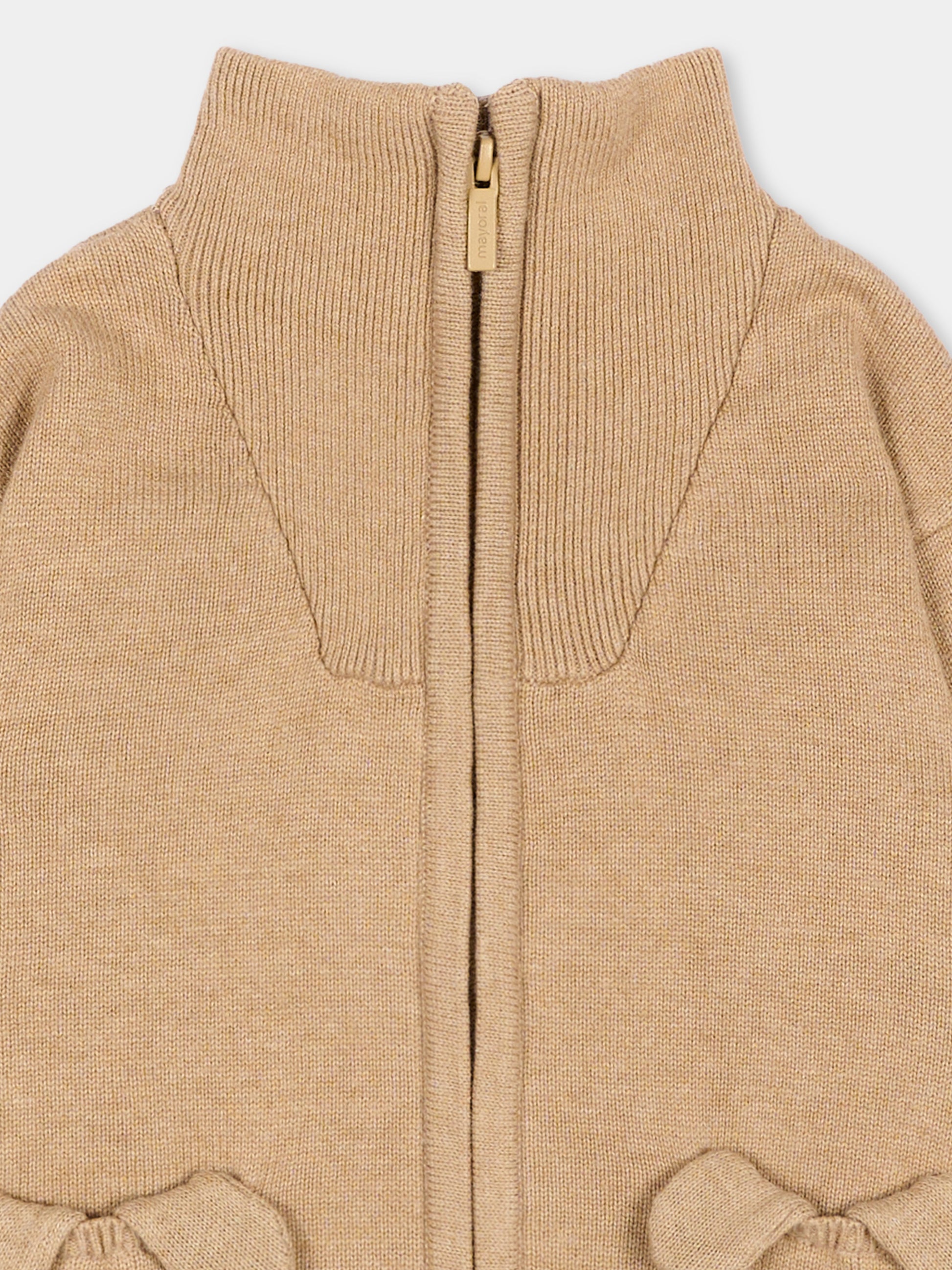 Cardigan beige per neonato con cani,Mayoral,2381 006