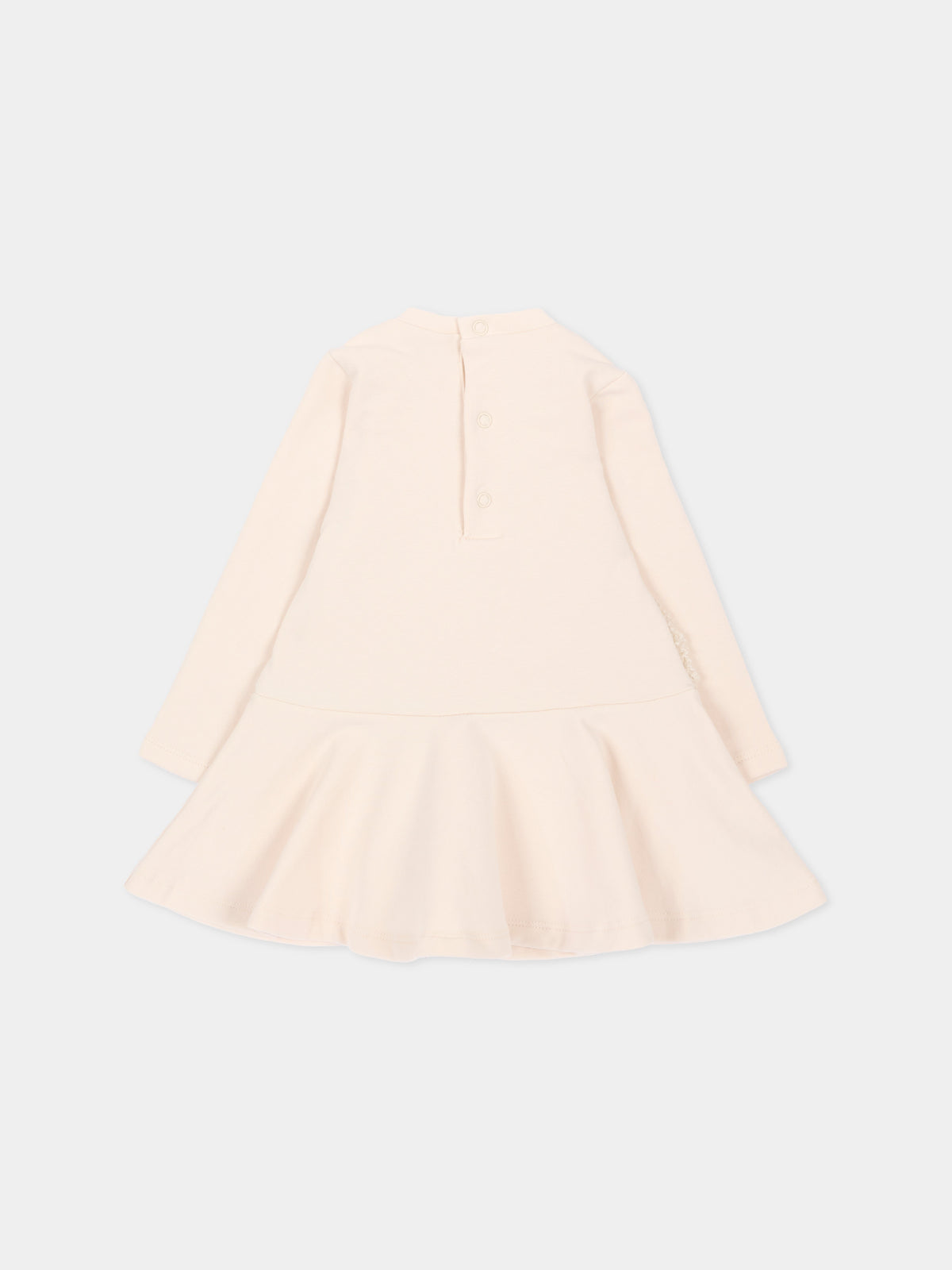 Vestito beige per neonata con orsetto,Mayoral,2904 093