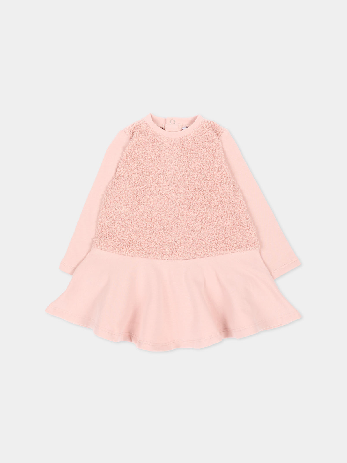 Vestito a manica lunga rosa con orsetto per neonata,Mayoral,2904 095