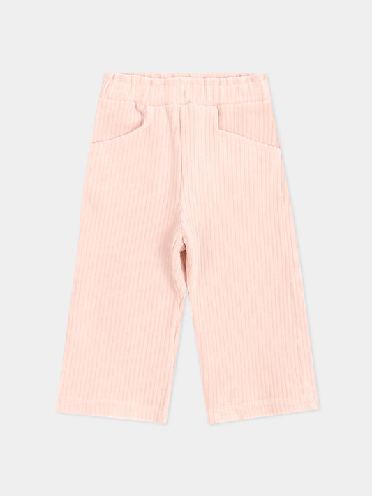 Pantaloni rosa per neonata a costine,Mayoral,2537 033