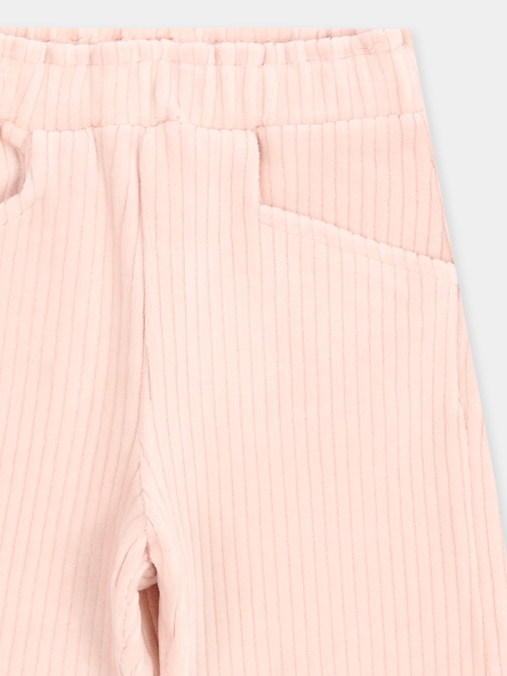 Pantaloni rosa per neonata a costine,Mayoral,2537 033