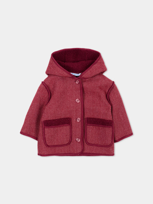 Cappotto bordeaux per neonata,Mayoral,2434 076