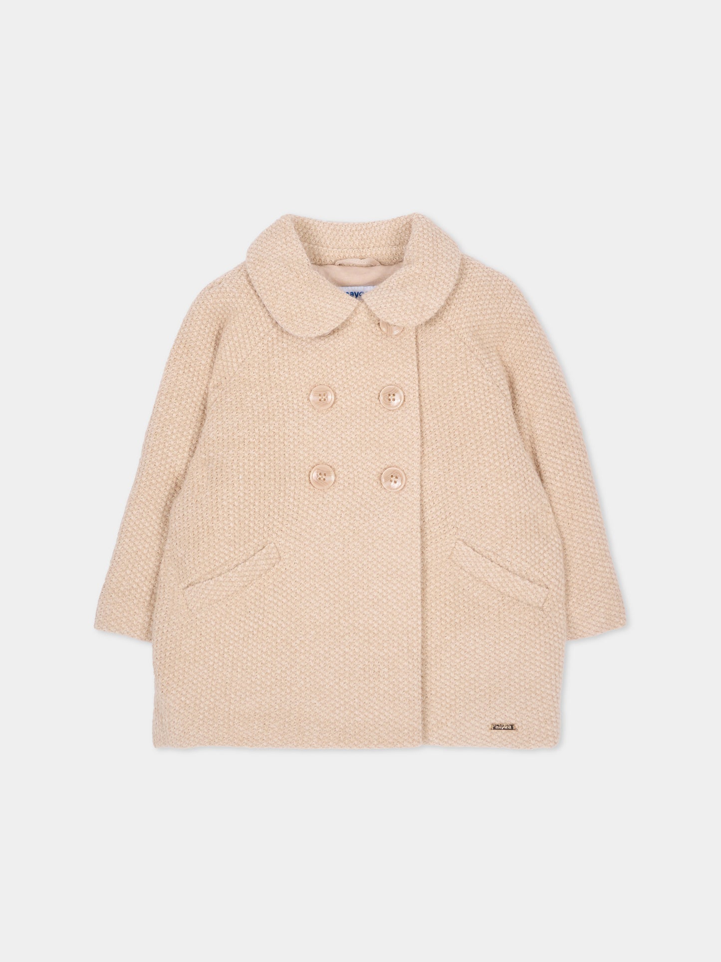 Cappotto beige per neonata doppiopetto,Mayoral,2435 018