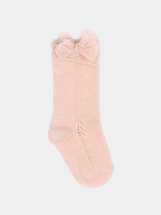 Calzino rosa per neonata con fiocco,Mayoral,10252 020
