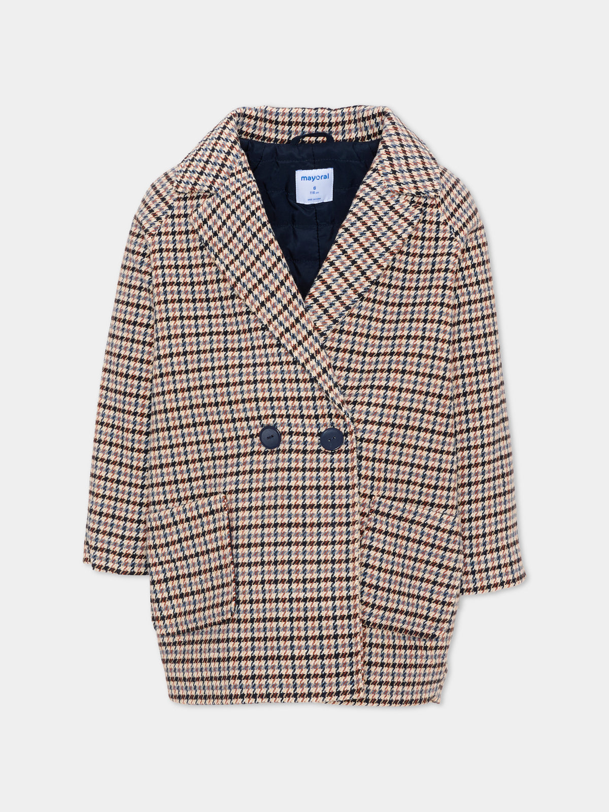 Cappotto multicolor pied de poule perbambina,Mayoral,4414 025