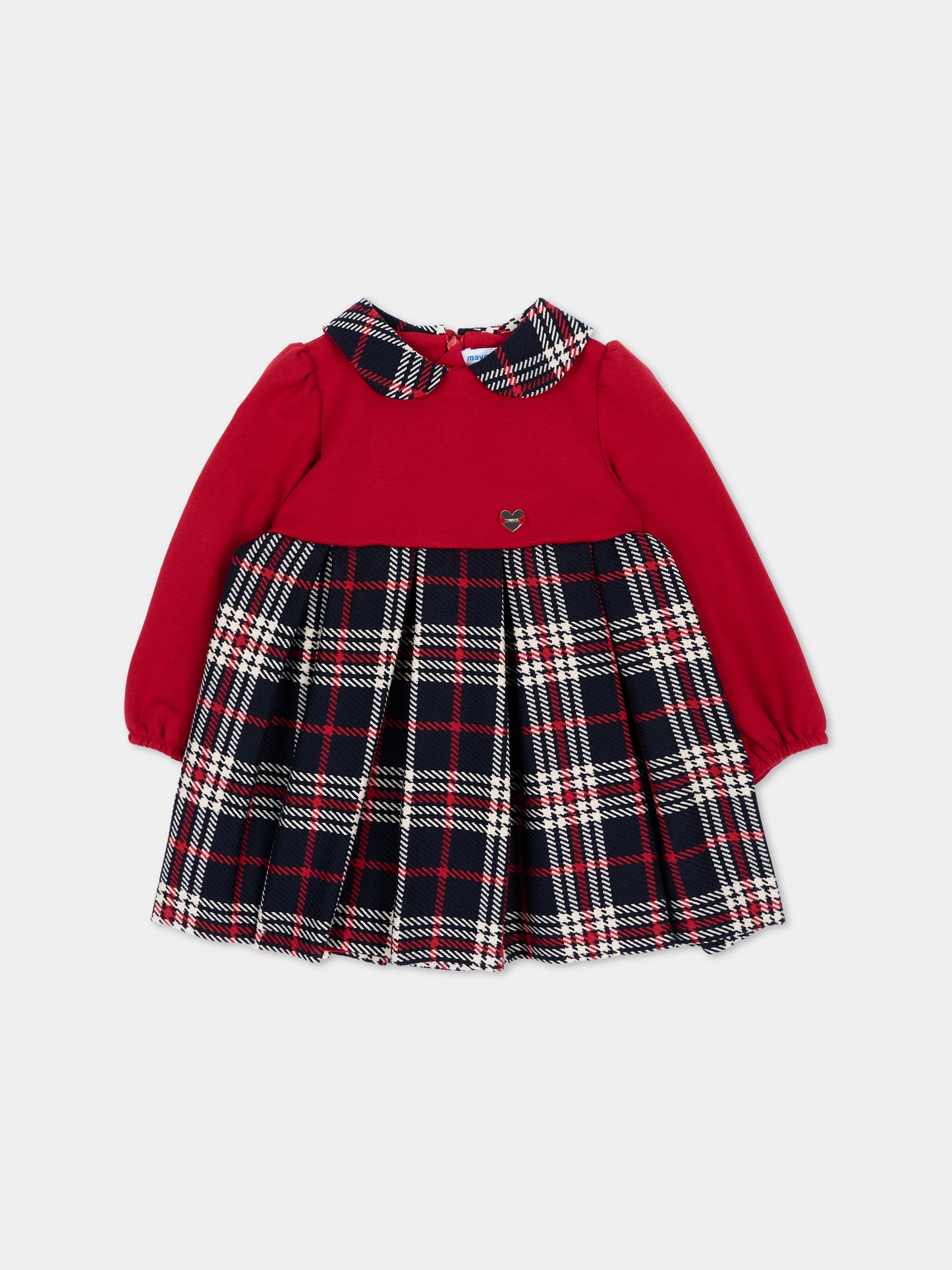 Abito elegante rosso per neonata tartan,Mayoral,2945 025