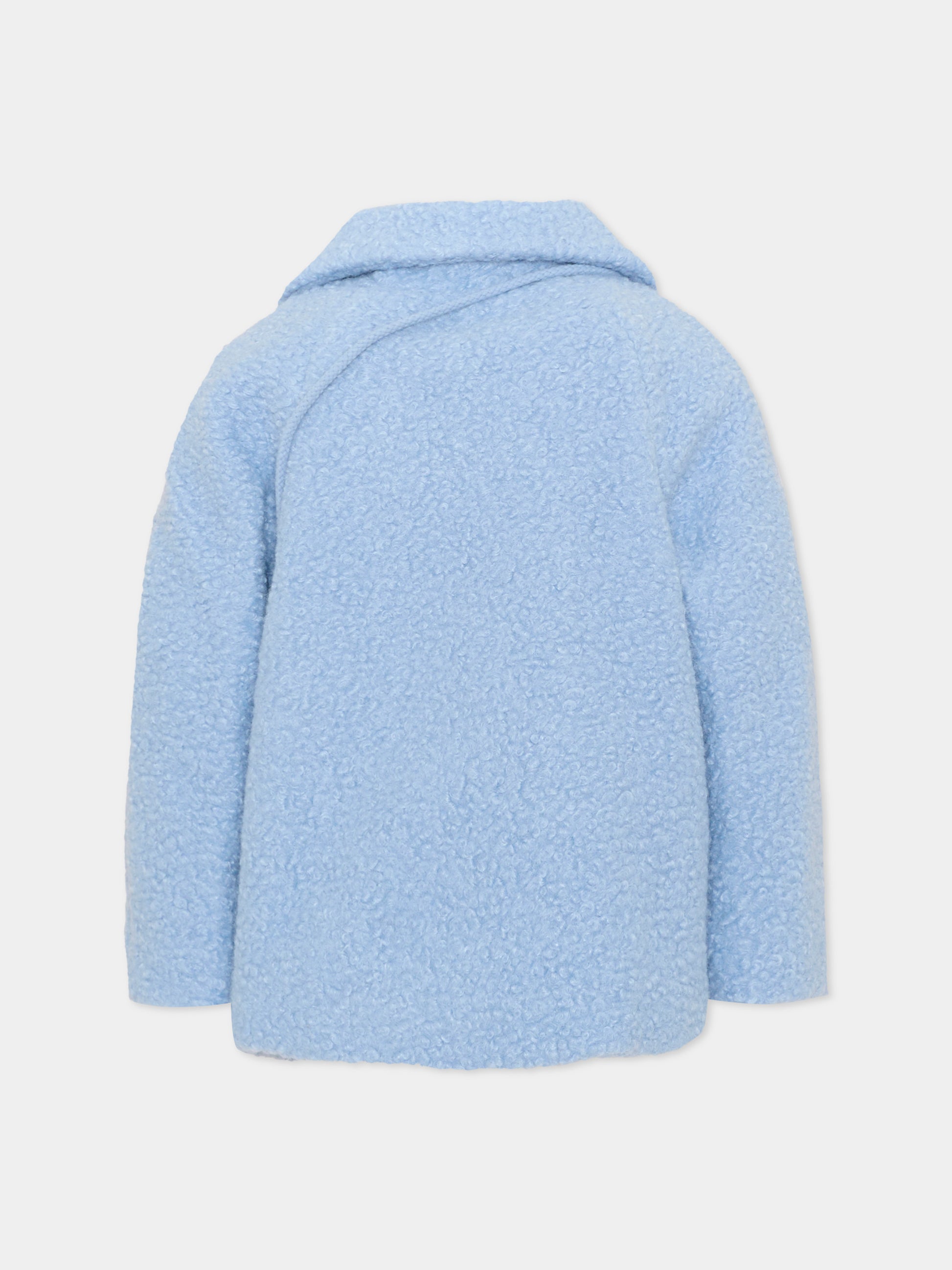 Cappotto celeste per bambina con borsetta,Mayoral,4411 011