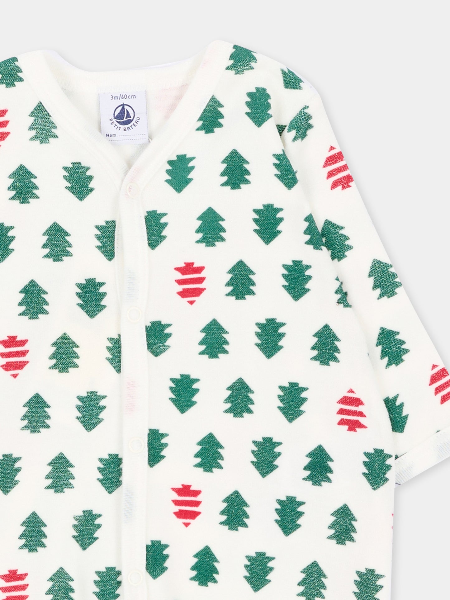 Tutina bianca per neonato con alberi,Petit Bateau,A0HCF 01
