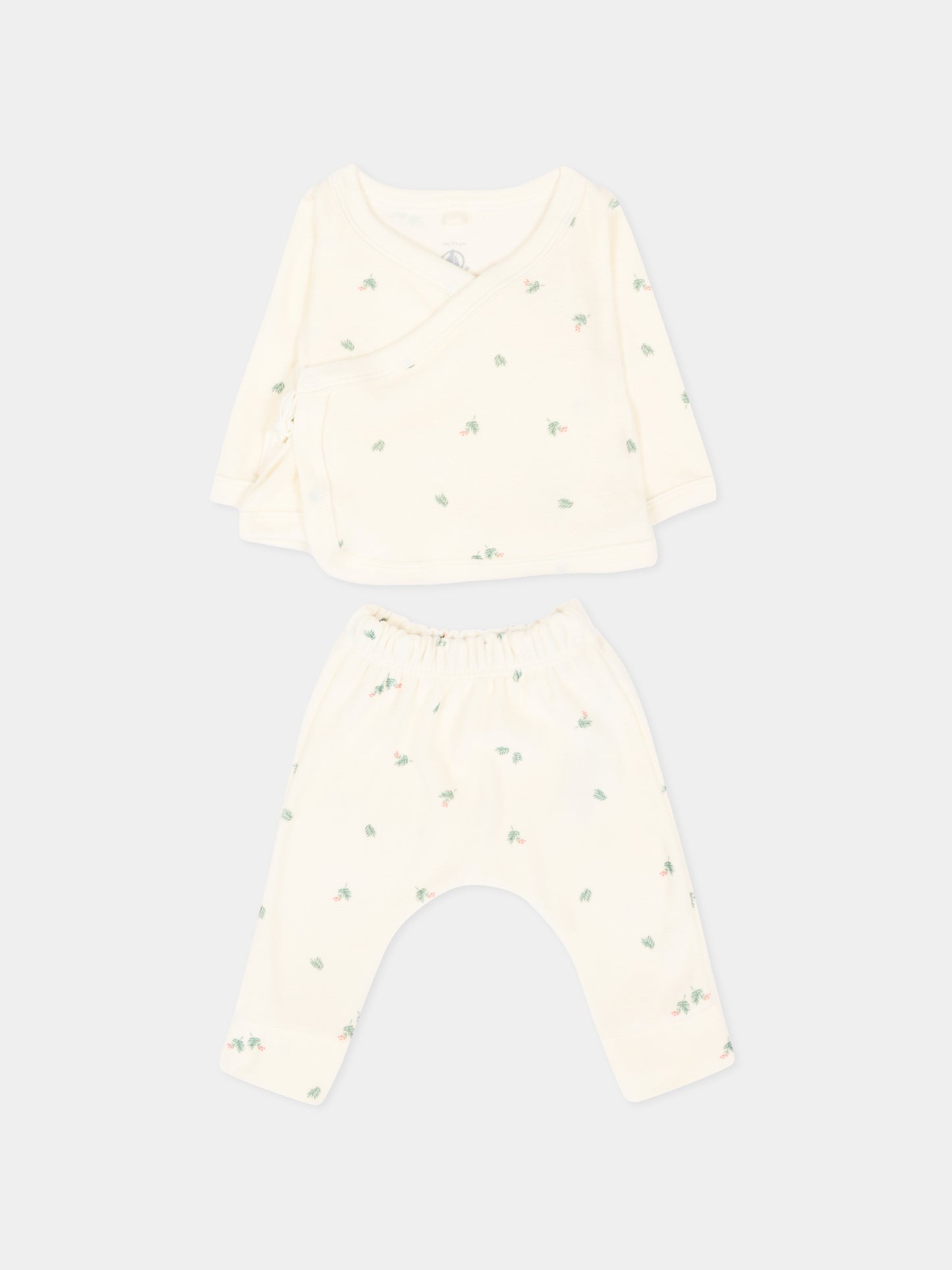 Completo nascita avorio per neonati floreale,Petit Bateau,A0GP0 01
