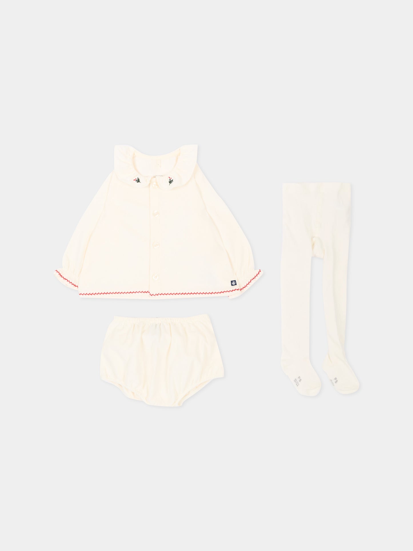 Completo nascita avorio per neonata,Petit Bateau,A0GLR 00