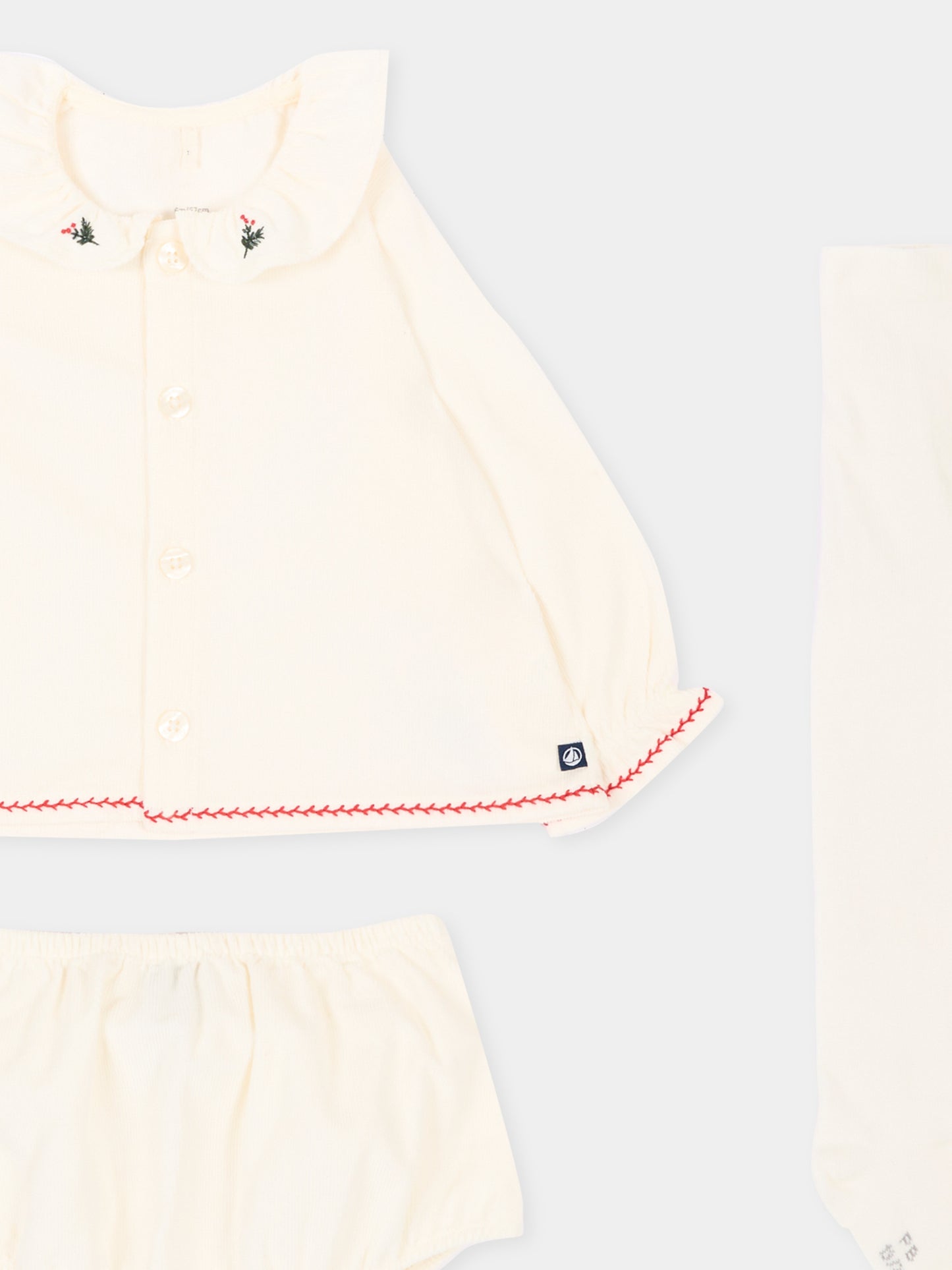 Completo nascita avorio per neonata,Petit Bateau,A0GLR 00