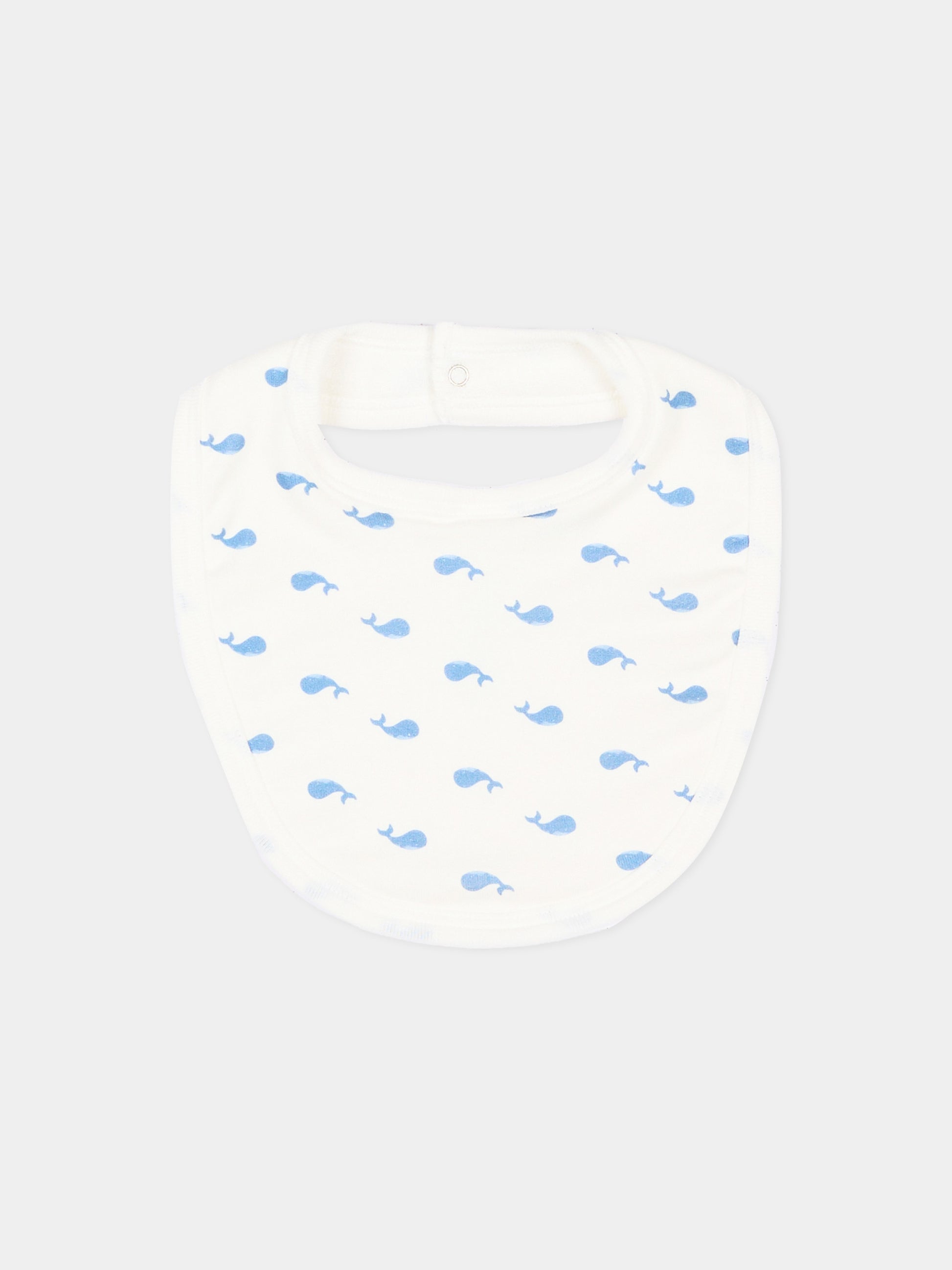 Bavaglini avorio per neonati con balene,Petit Bateau,A0GLI 00