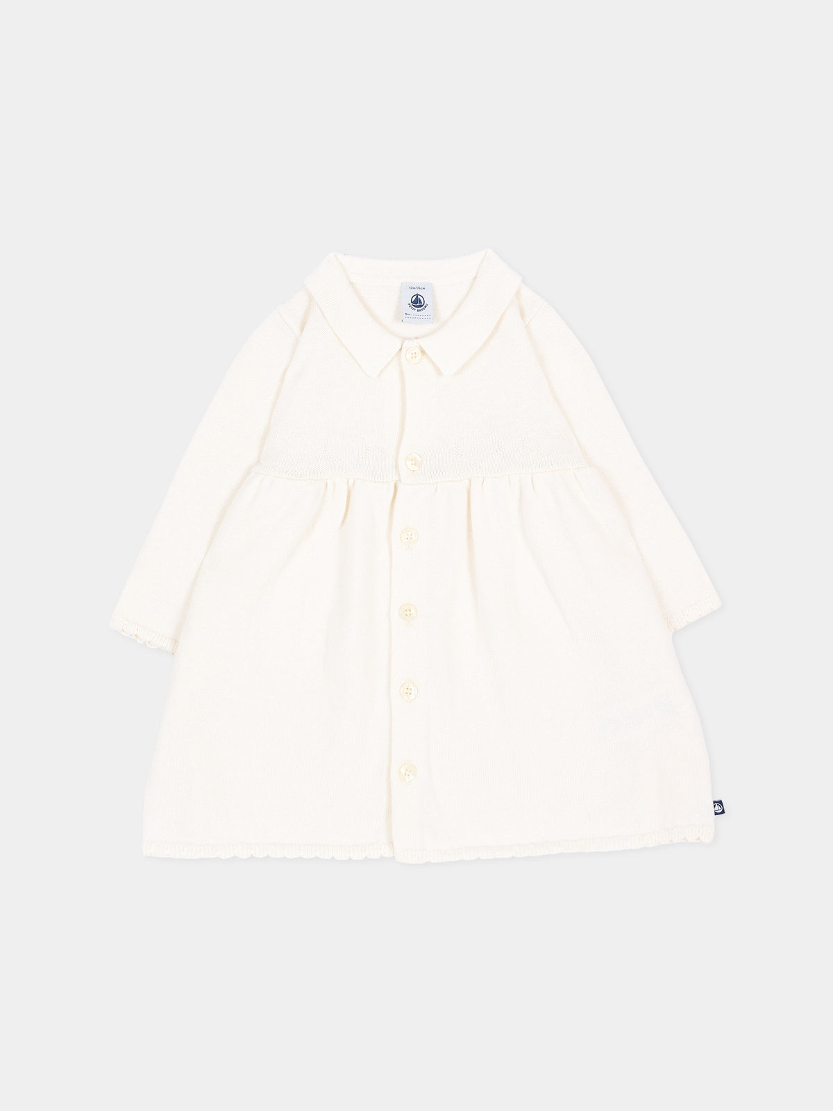 Vestito avorio per neonata,Petit Bateau,A0GIO 01