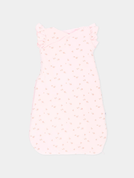 Sacco nanna rosa per neonata con fiori,Petit Bateau,A0GAI 01