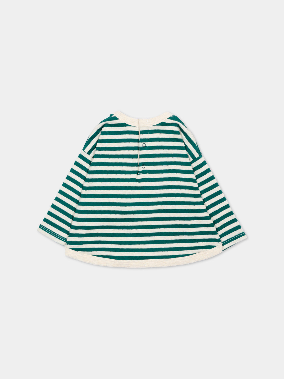 T-Shirt verde per neonato a righe,Petit Bateau,A0H10 01