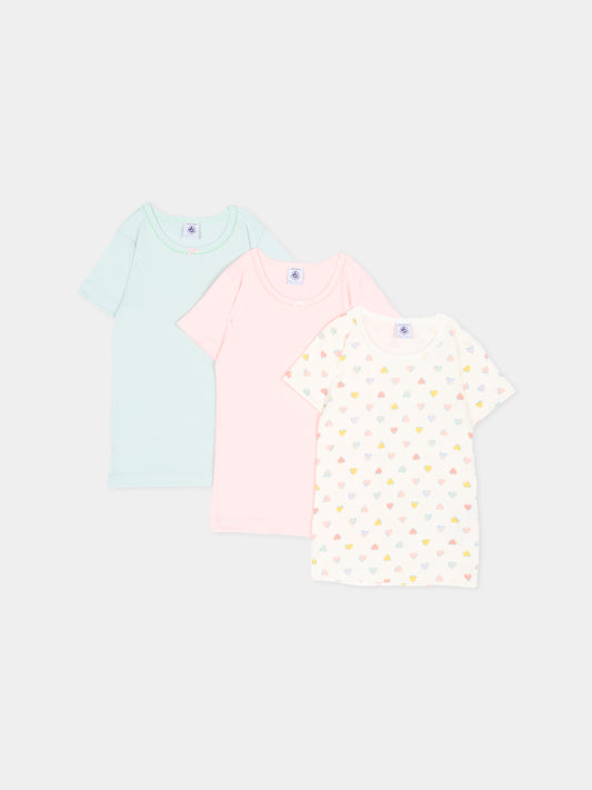 Canottiere a manica corta multicolor per bambina,Petit Bateau,A0GQF 00