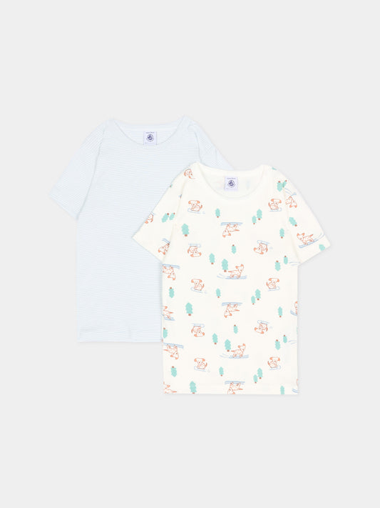 Canottiere a manica corta multicolor per bambino,Petit Bateau,A0GV0 00