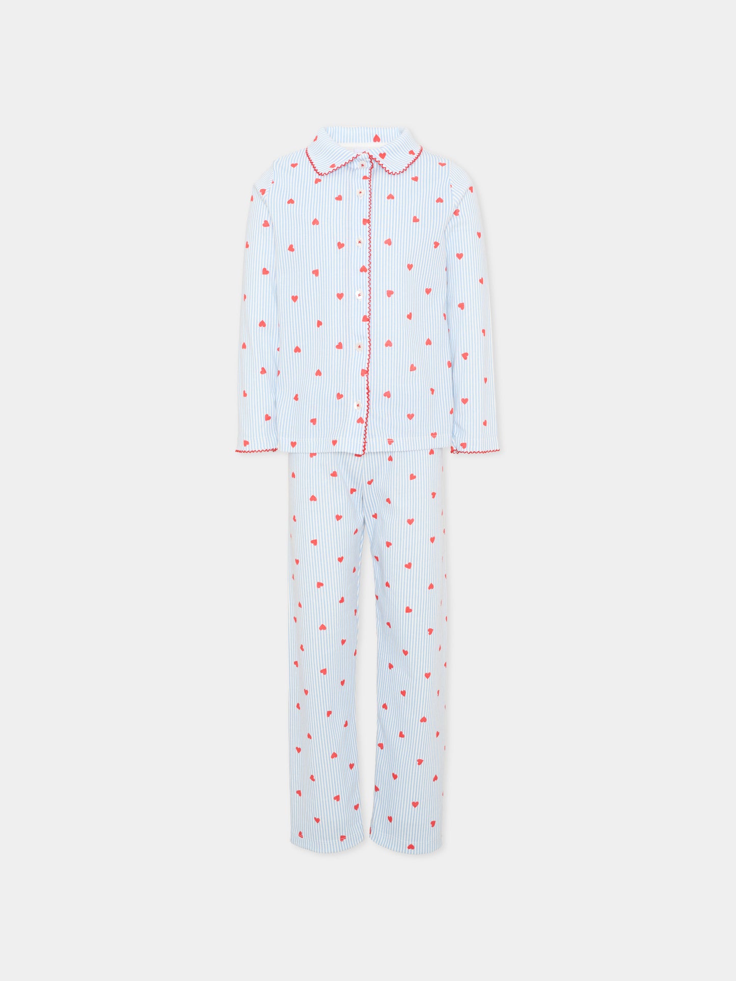 Pigiama multicolor per bambina con cuori,Petit Bateau,A0GAL 01
