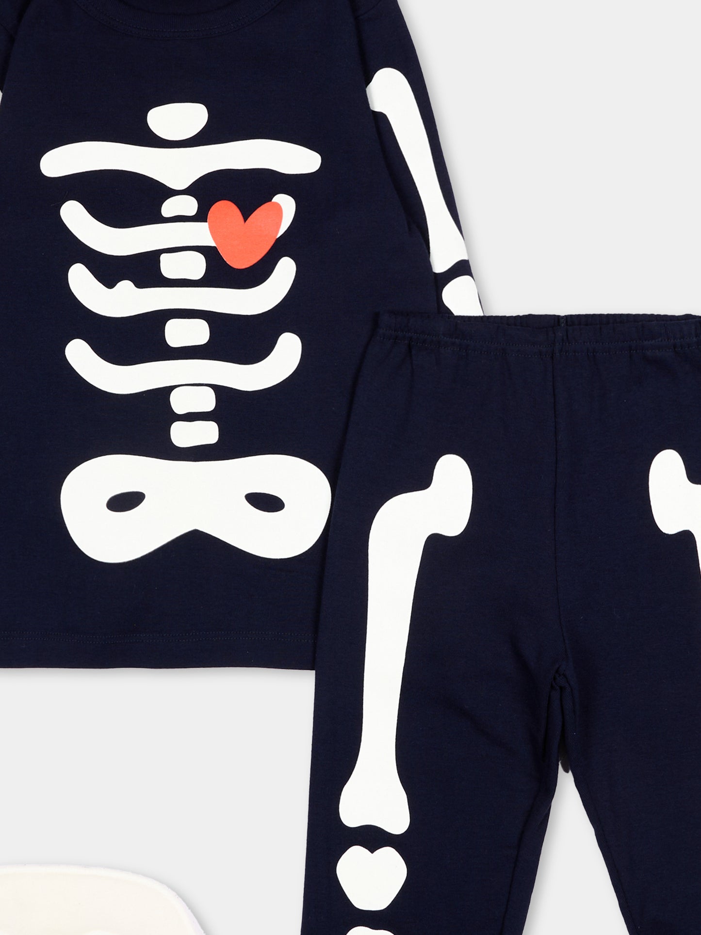 Pigiama blu per bambino con scheletro,Petit Bateau,A0GA5 01