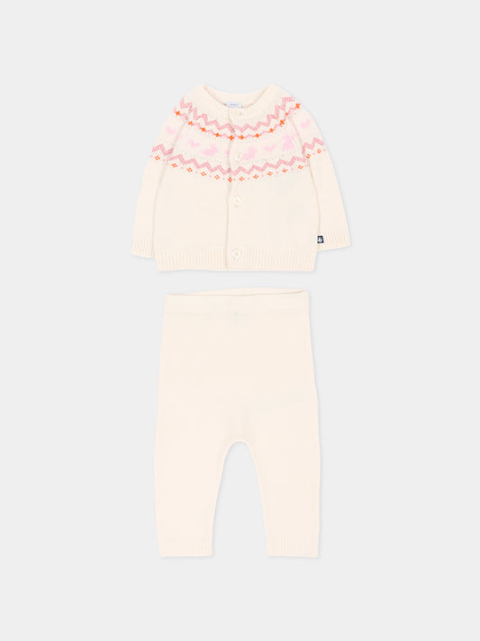 Completo nascita avorio per neonata,Petit Bateau,A0GNU 02