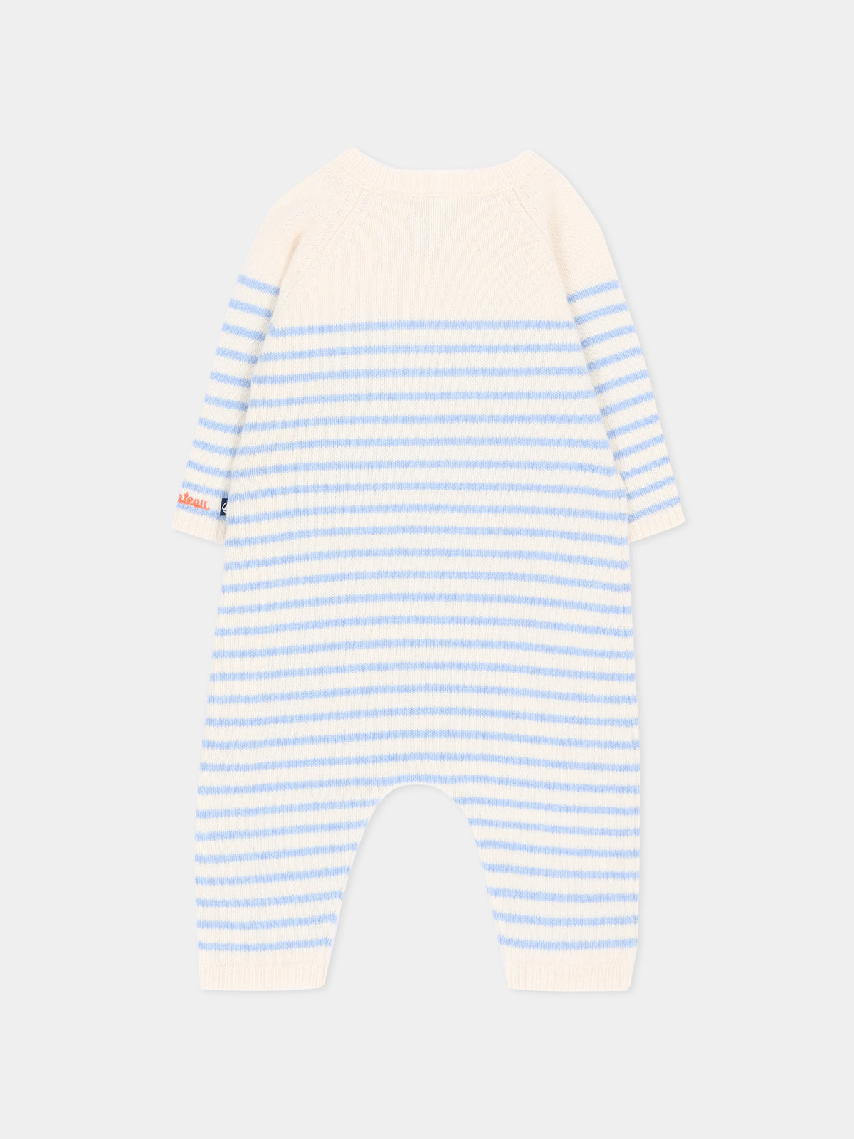 Tutina avorio per neonato a righe,Petit Bateau,A0GJ2 01