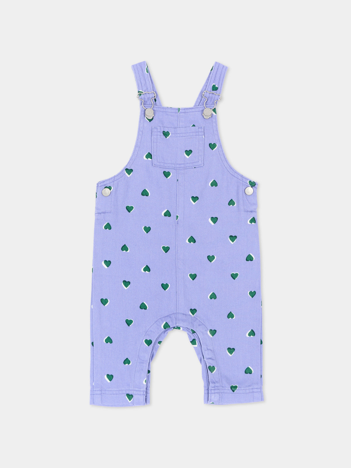 Salopette lilla per neonata con cuori,Petit Bateau,A0GPA 01
