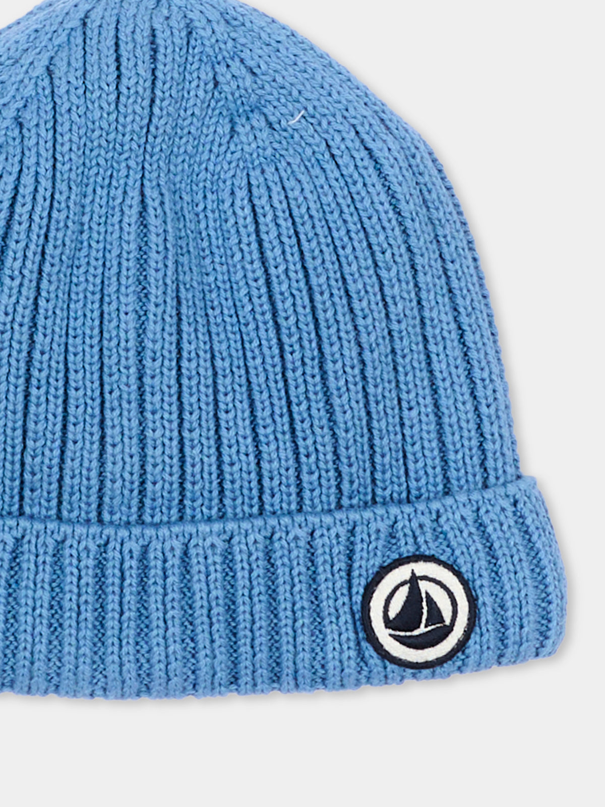 Berretto azzurro per neonato con logo,Petit Bateau,A0GIC 02