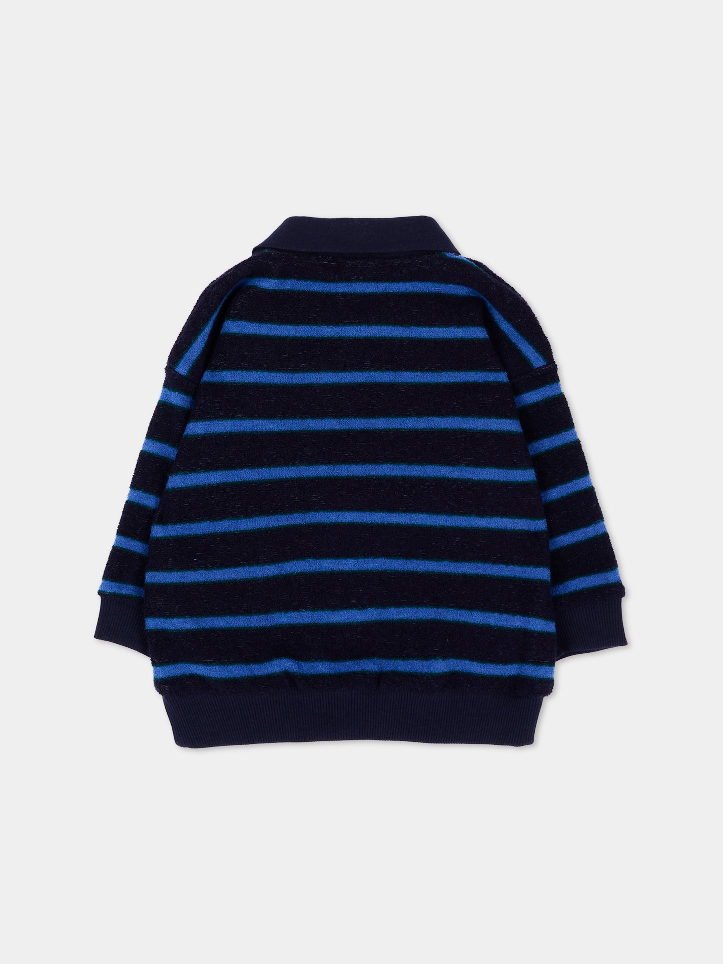 Polo a manica lunga blu per neonato,Petit Bateau,A0GWP 01