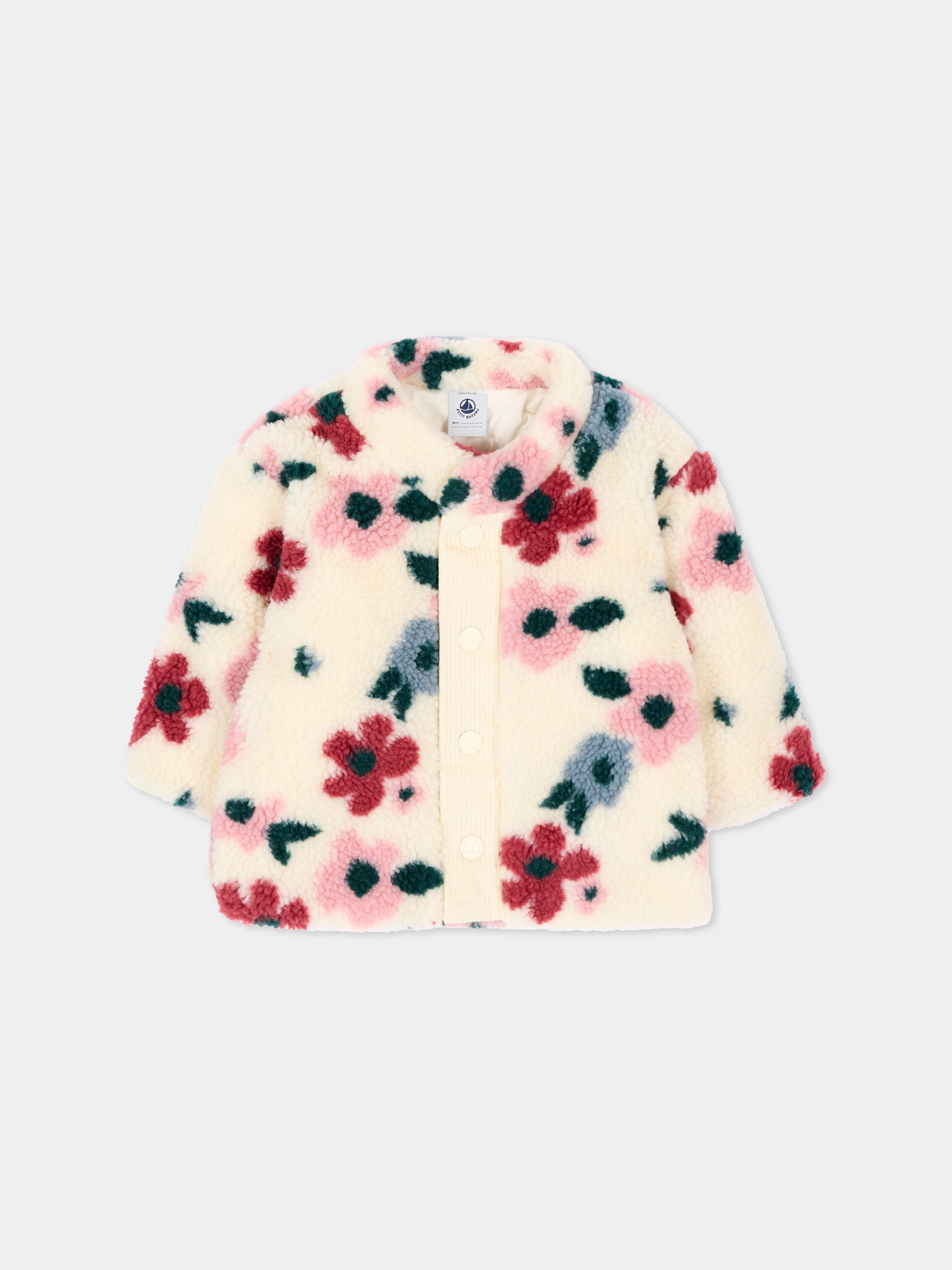 Ecopelliccia avorio per neonata floreale,Petit Bateau,A0GJL 01