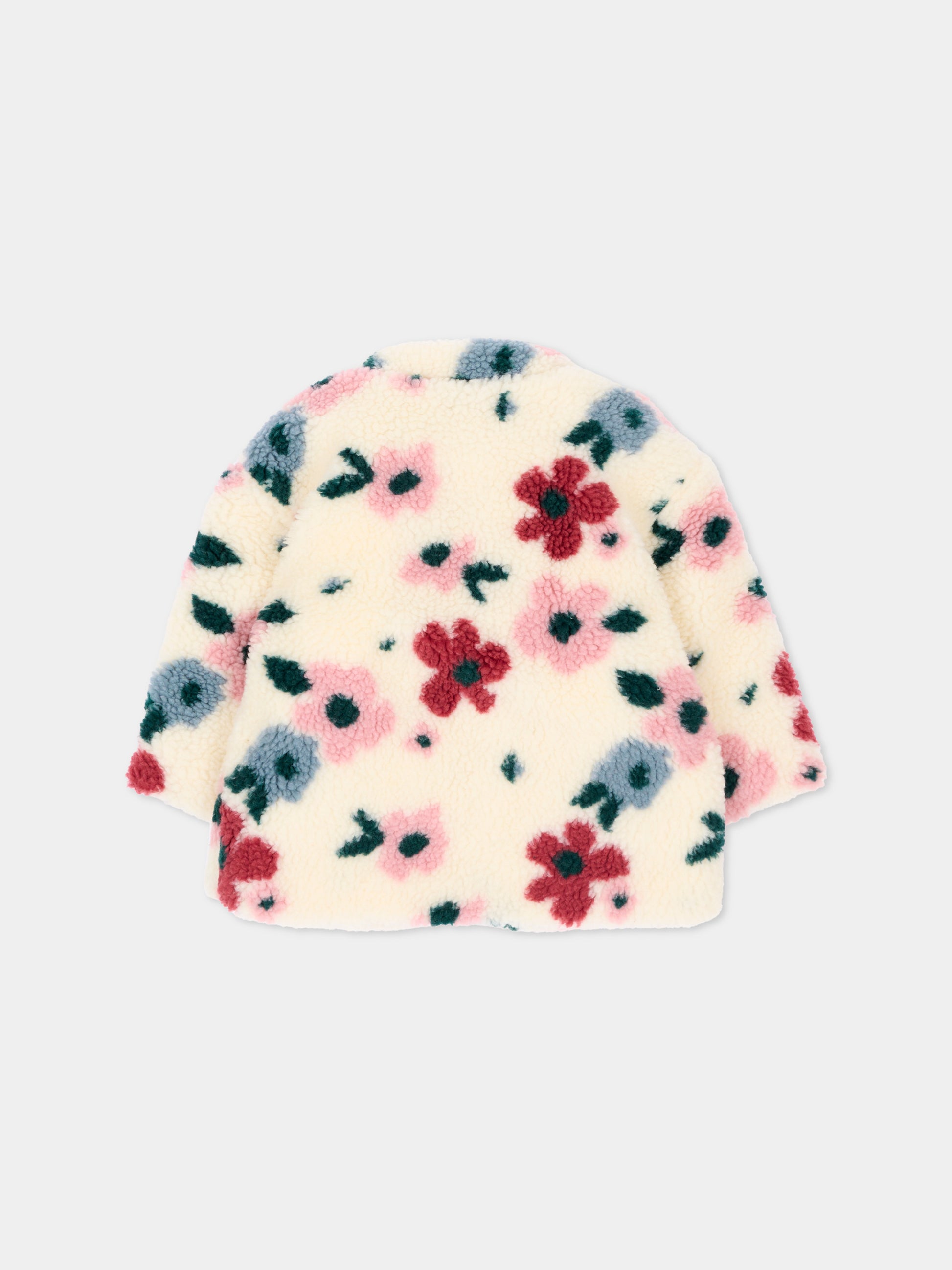 Ecopelliccia avorio per neonata floreale,Petit Bateau,A0GJL 01