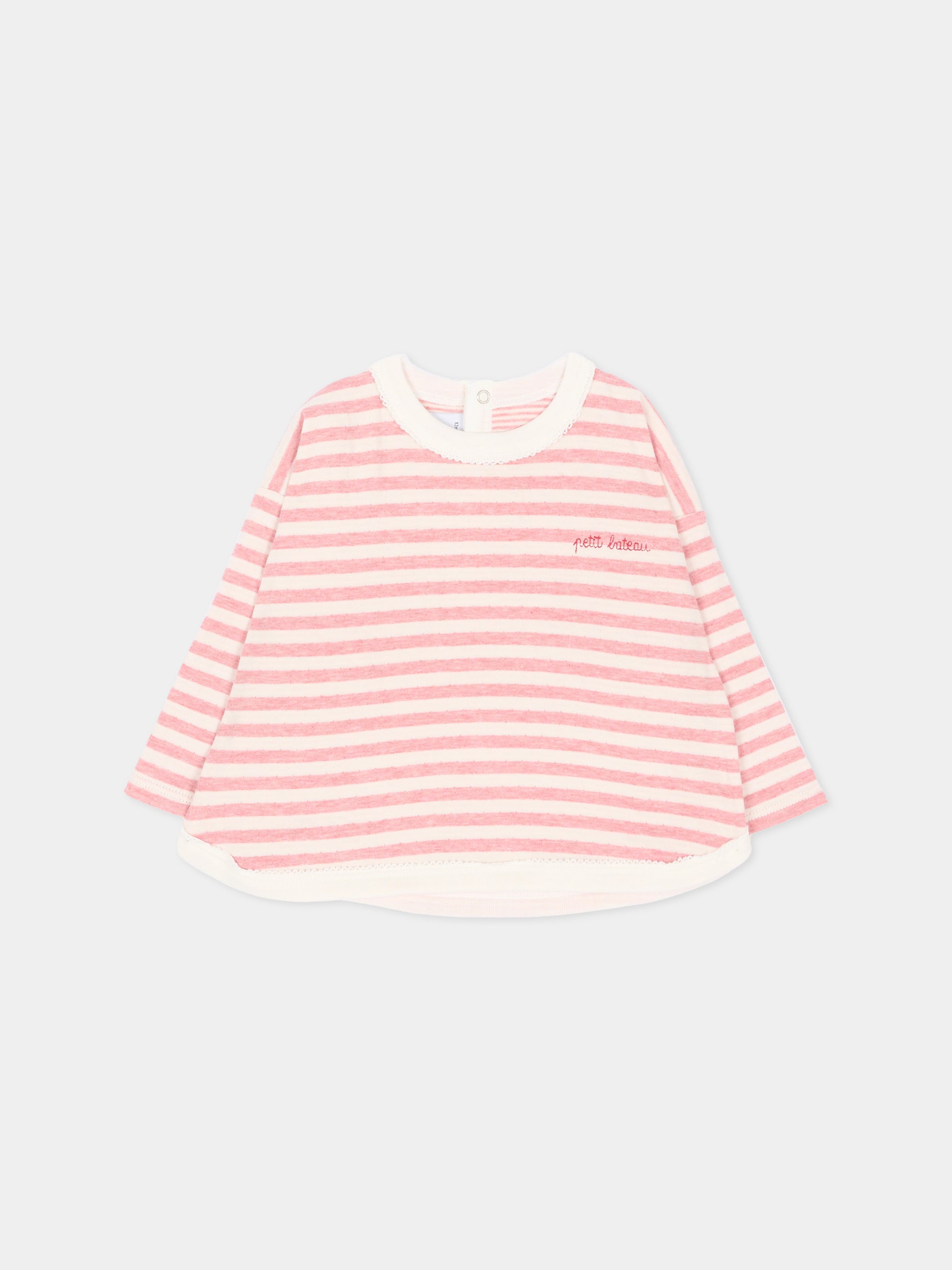 T-shirt a manica lunga rosa per neonata,Petit Bateau,A0H12 01